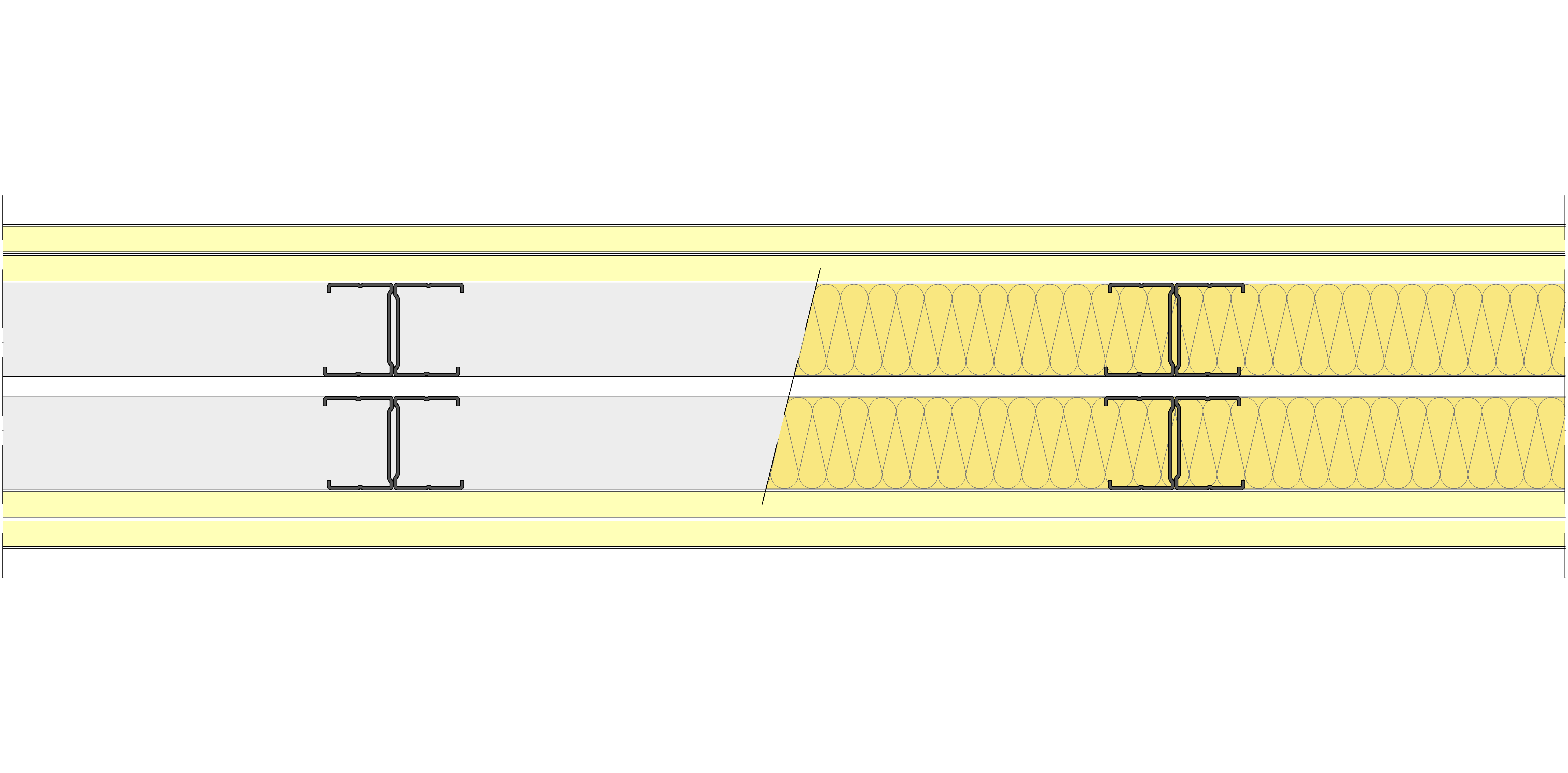 Tabique Pladur® 156/400 (48-35H+e+48-35H) 4I 2MW Libre