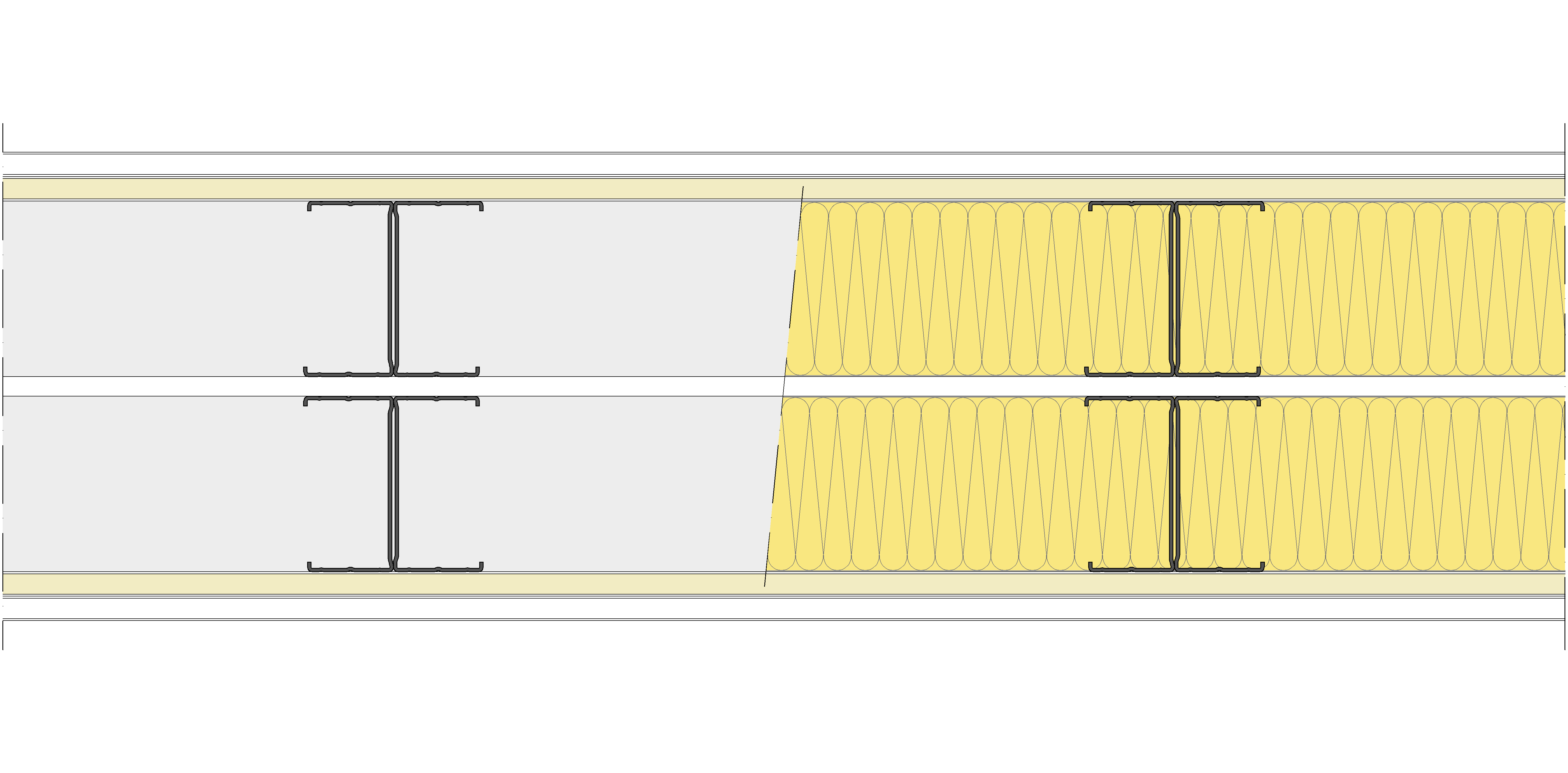 Tabique Pladur® 230/400 (90-45H+e+90-45H) 1N A1-2N-1N A1 2MW Libre