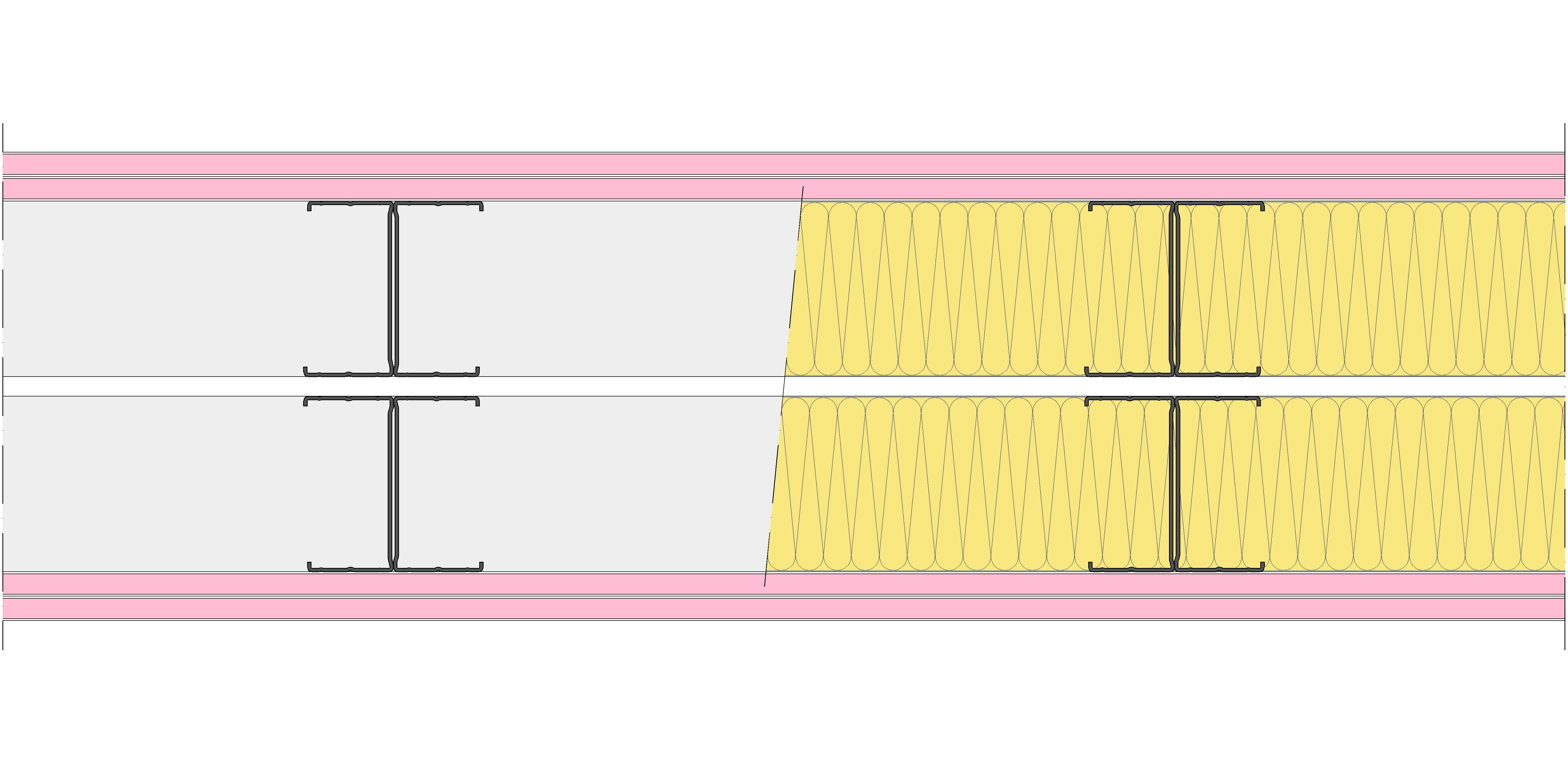 Tabique Pladur® 230/400 (90-45H+e+90-45H) 4F 2MW Libre