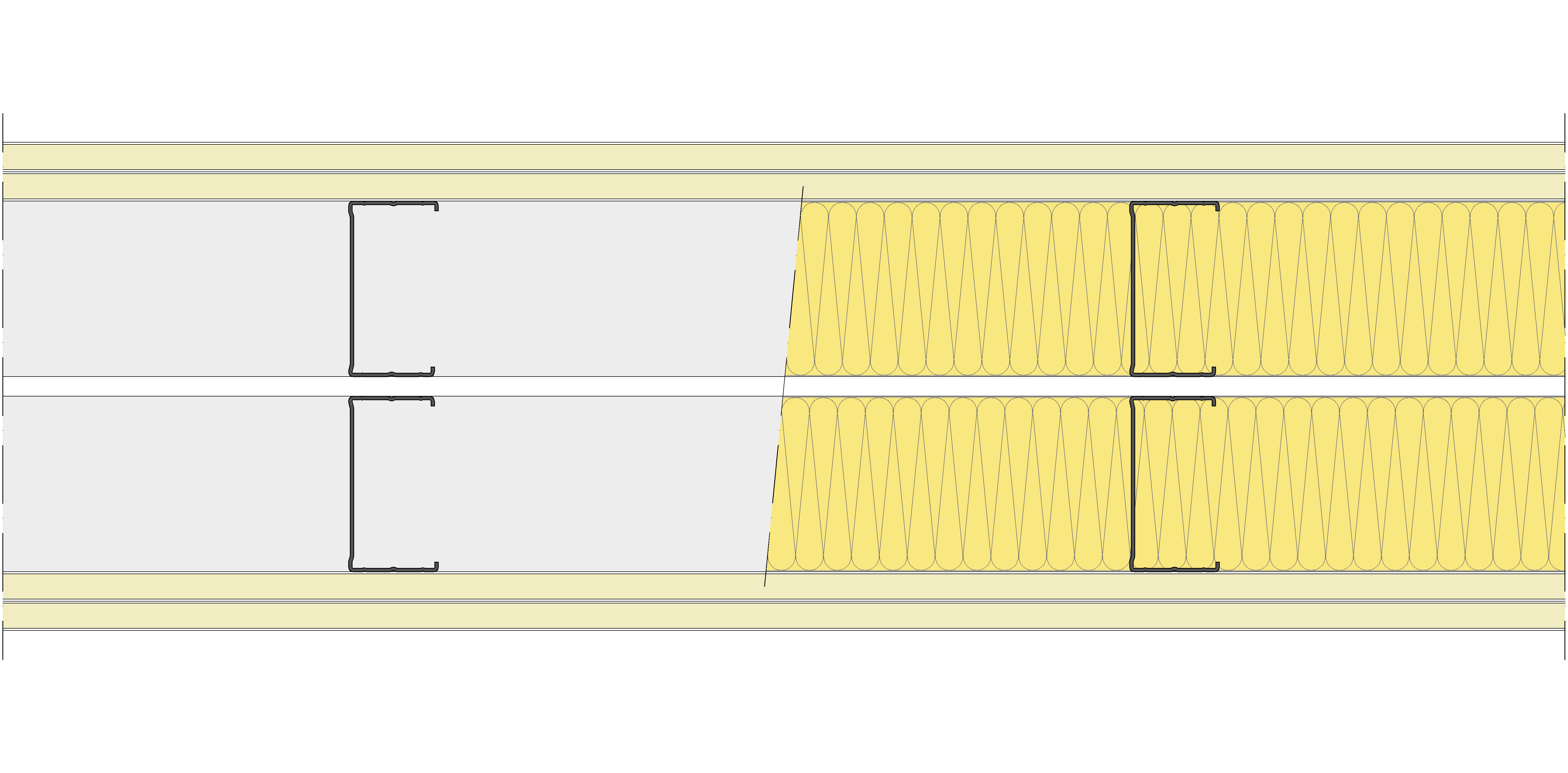 Tabique Pladur® 240/400 (90-45+e+90-45) 4N 2MW Libre