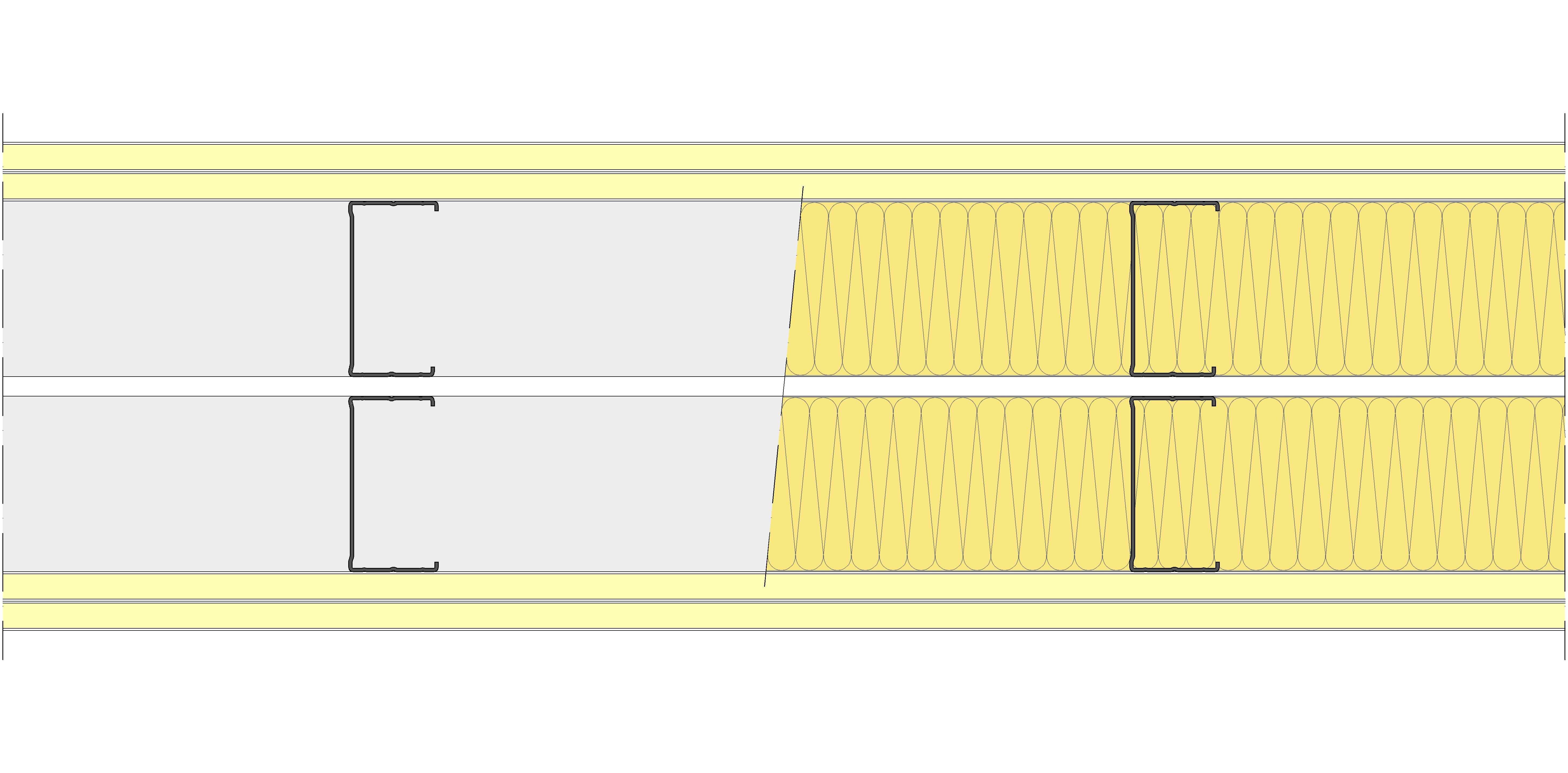 Tabique Pladur® 240/400 (90-45+e+90-45) 4I 2MW Libre