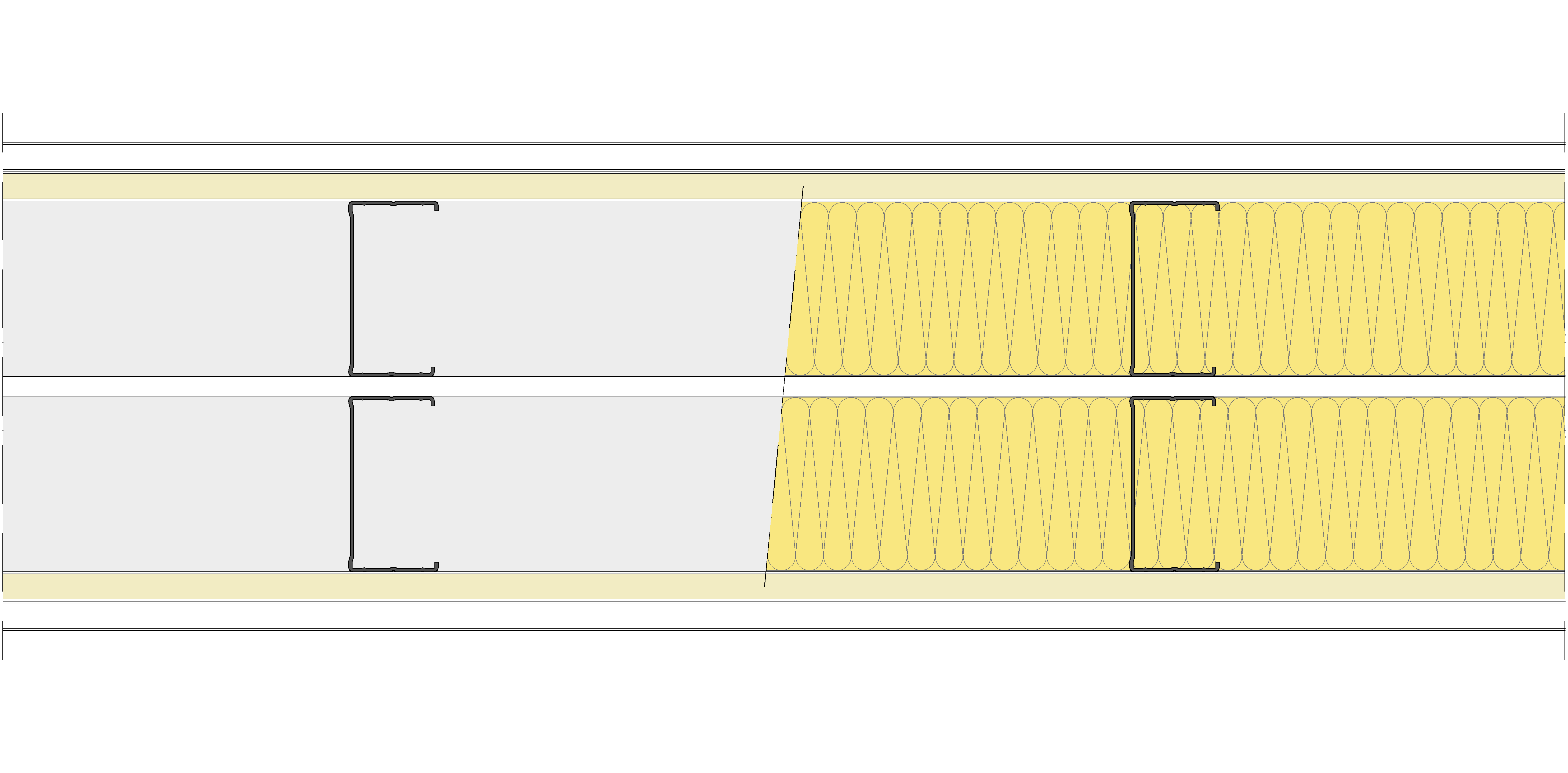 Tabique Pladur® 240/400 (90-45+e+90-45) 1N A1-2N-1N A1 2MW Libre