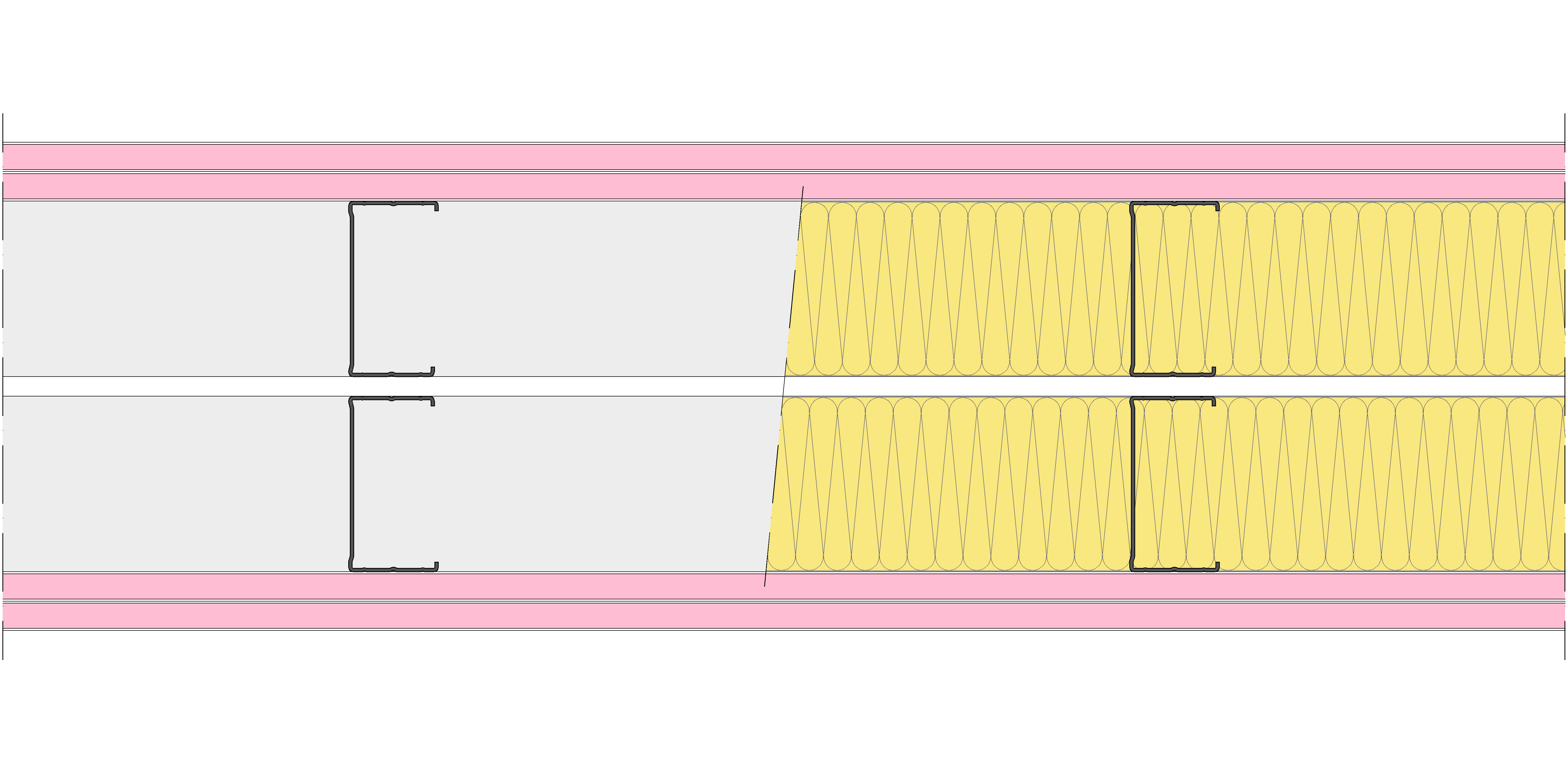 Tabique Pladur® 240/400 (90-45+e+90-45) 4F 2MW Libre