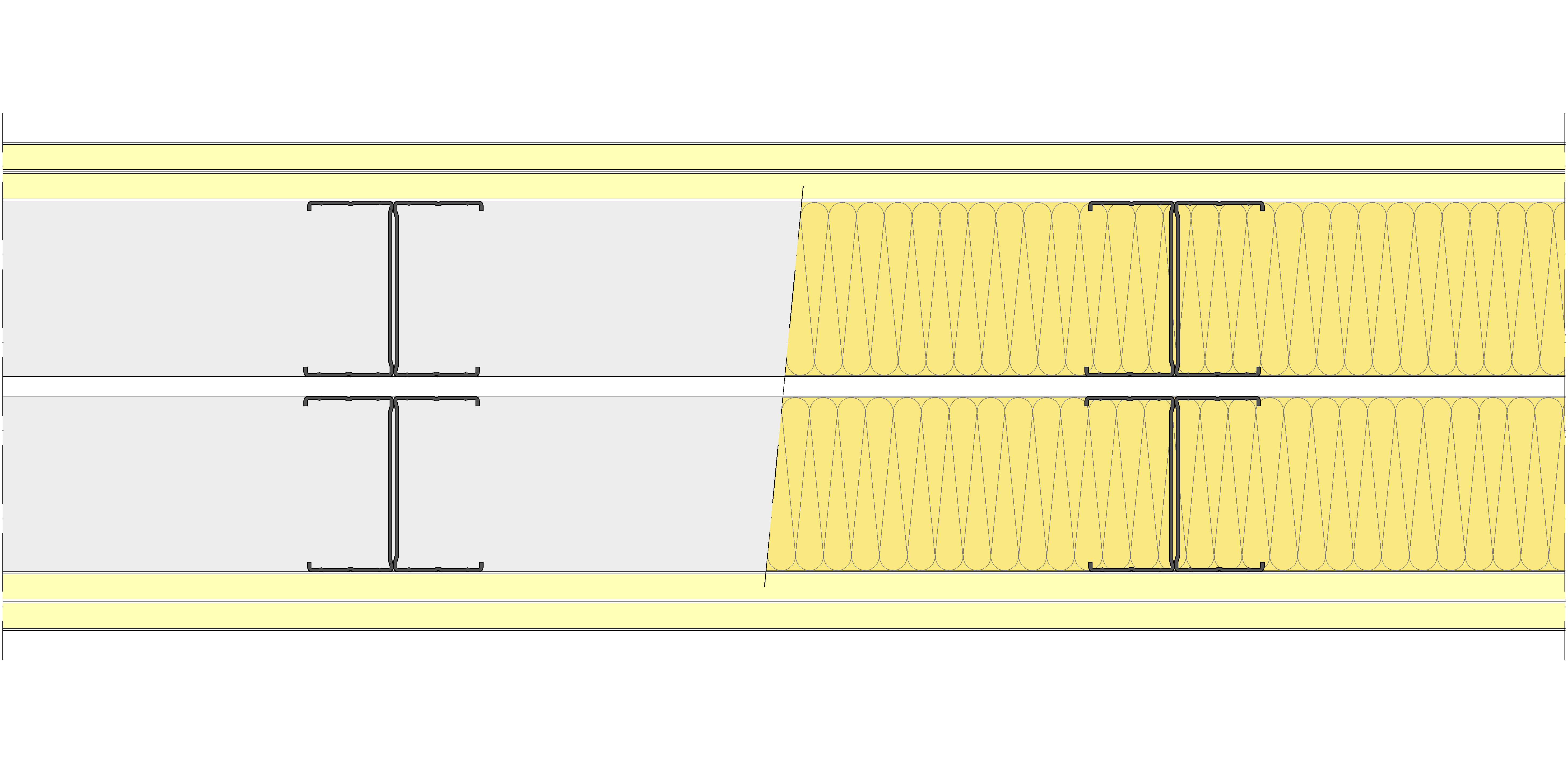 Tabique Pladur® 240/400 (90-45H+e+90-45H) 4I 2MW Libre