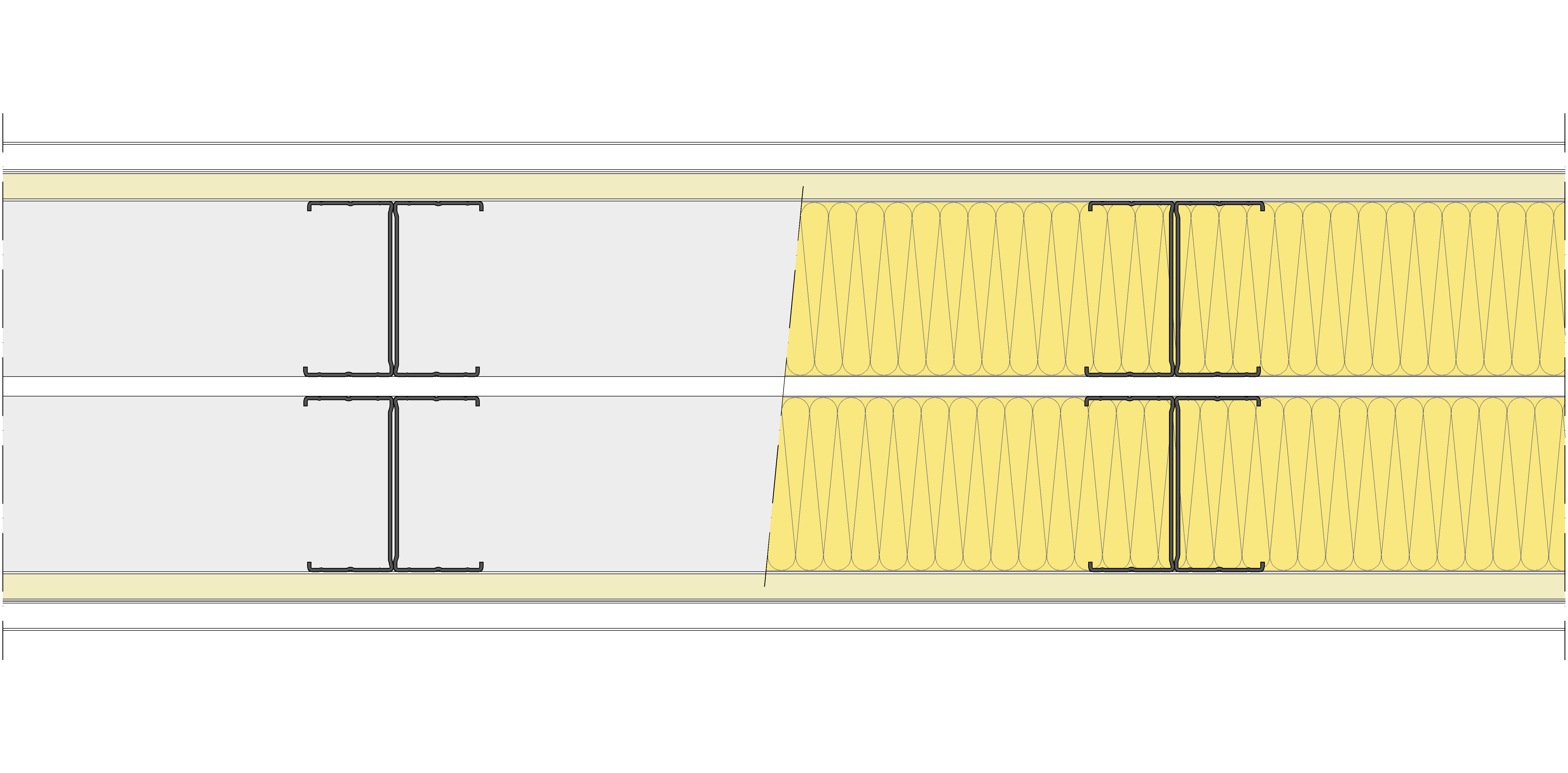Tabique Pladur® 240/400 (90-45H+e+90-45H) 1N A1-2N-1N A1 2MW Libre