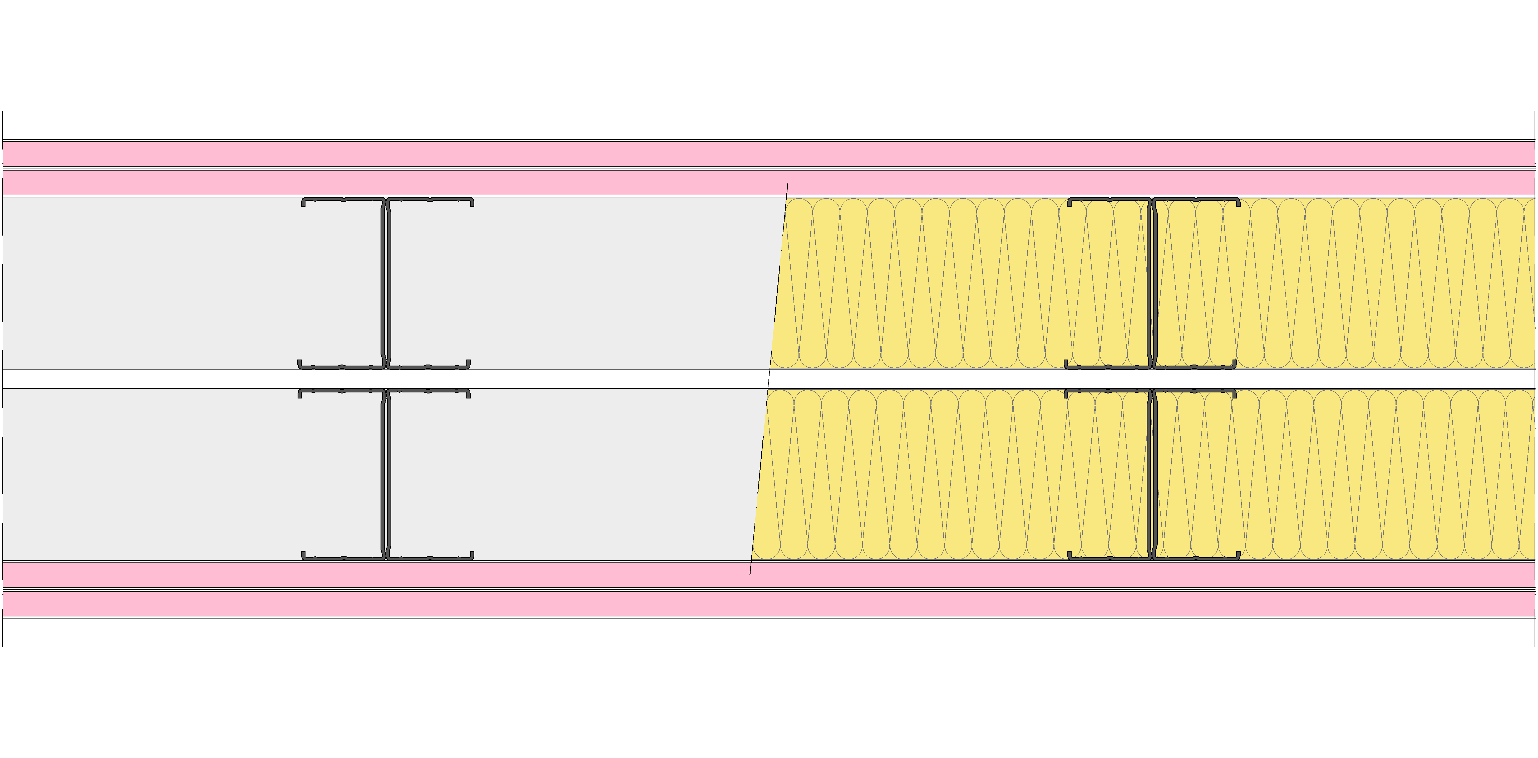 Tabique Pladur® 240/400 (90-45H+e+90-45H) 4F 2MW Libre