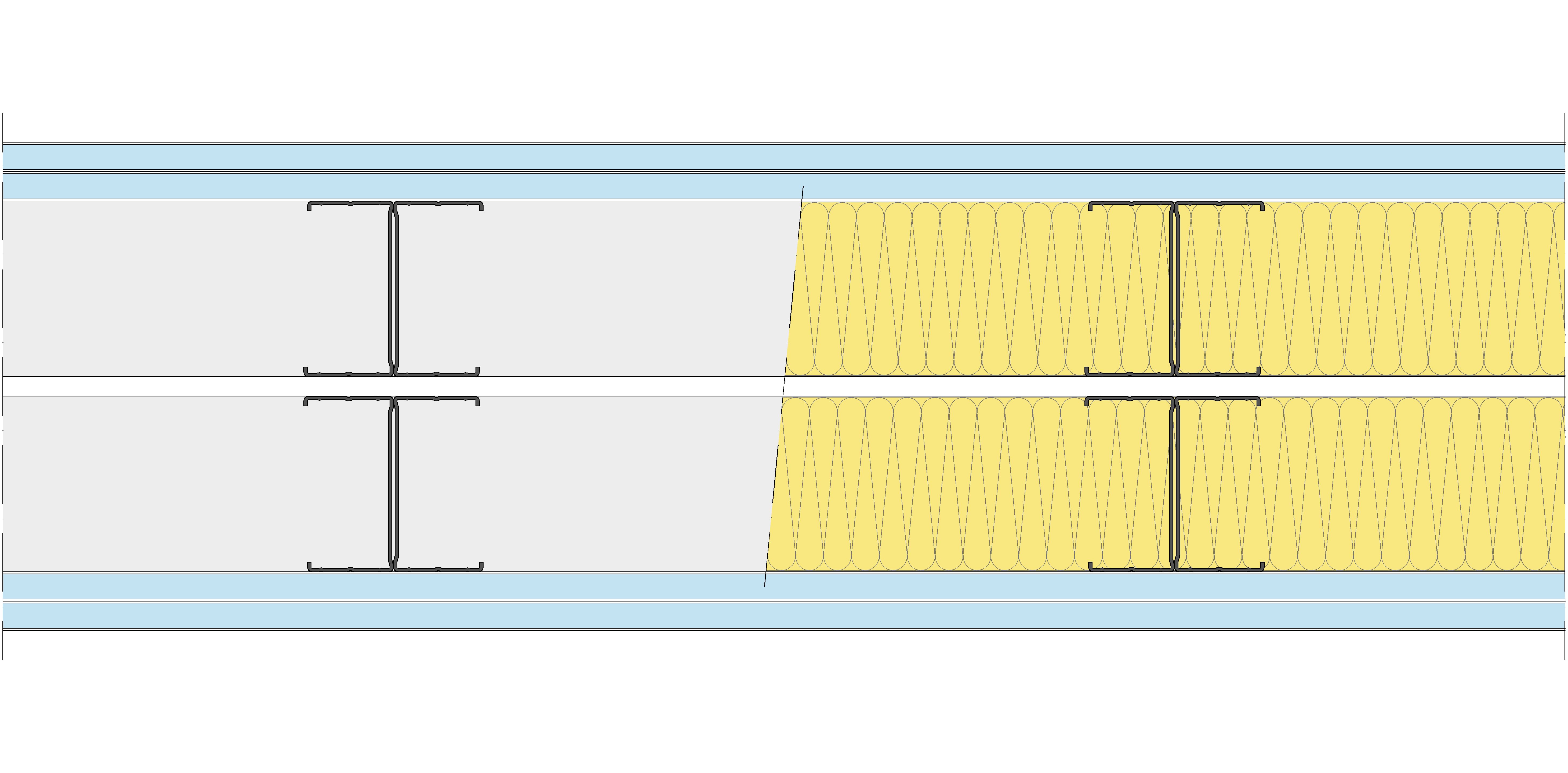 Tabique Pladur® 240/400 (90-45H+e+90-45H) 4OMNIA 2MW Libre