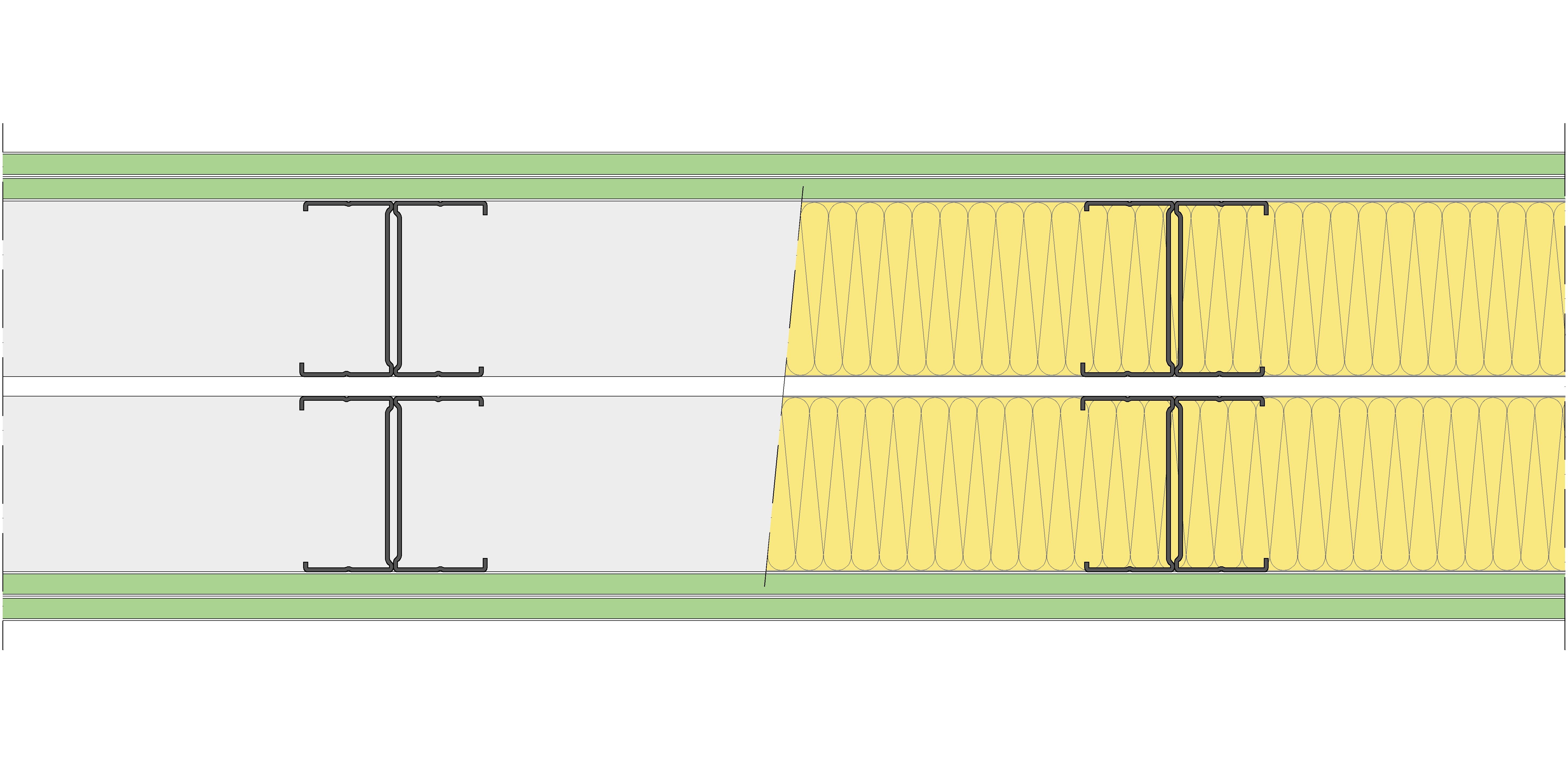 Tabique Pladur® 230/400 (90H+e+90H) 4H1 2MW Libre