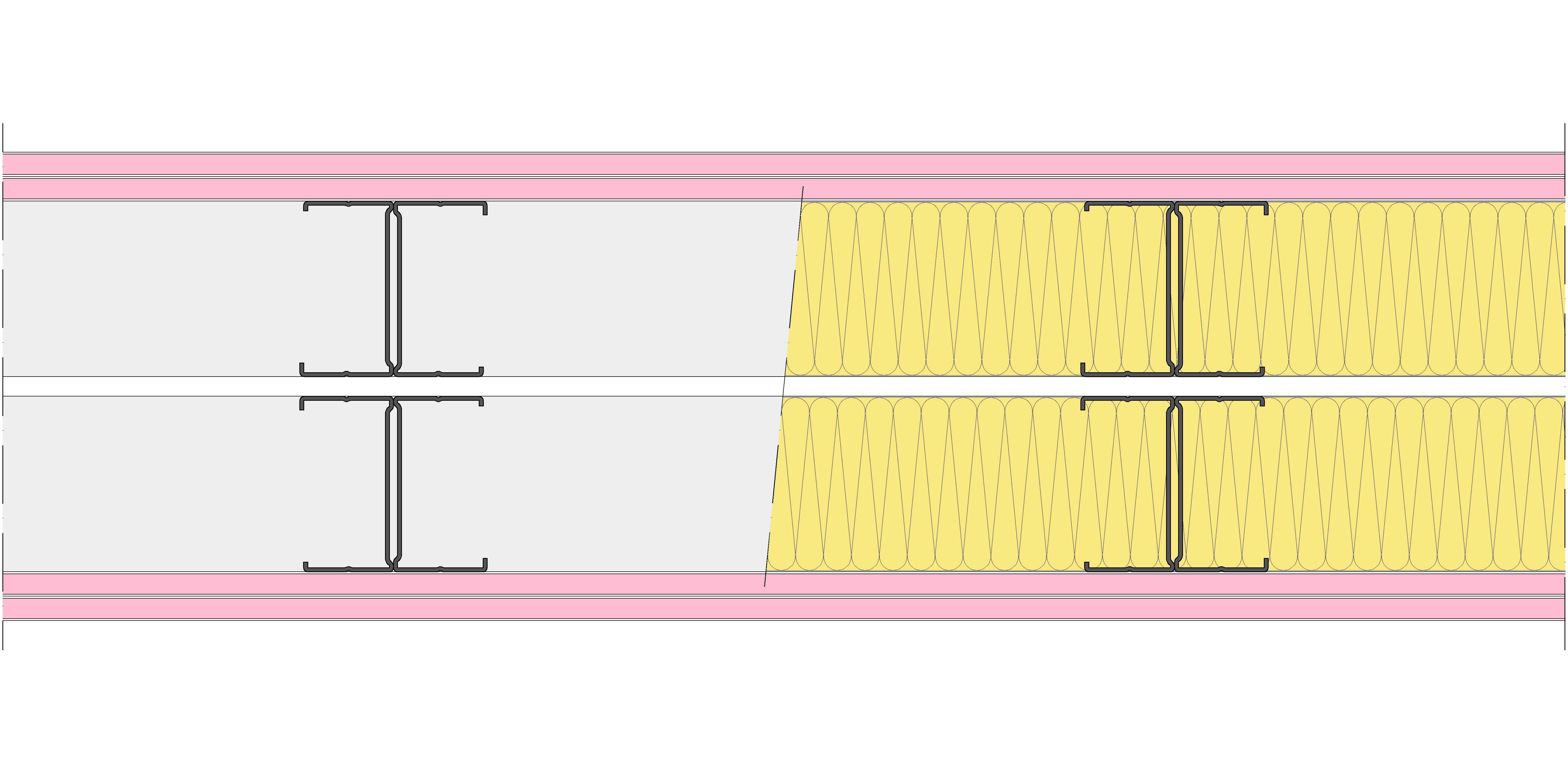 Tabique Pladur® 230/400 (90H+e+90H) 4F 2MW Libre