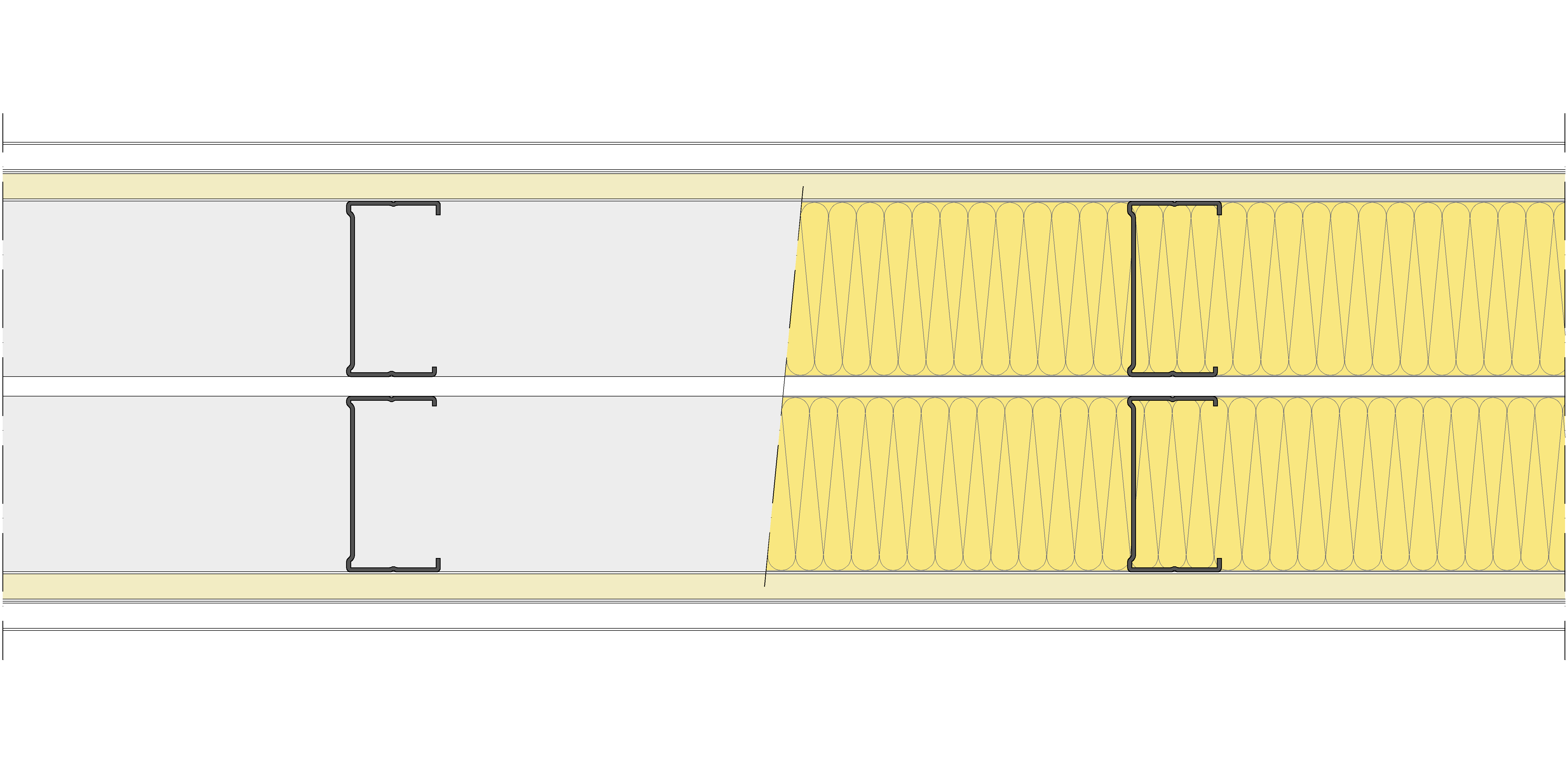Tabique Pladur® 240/400 (90+e+90) 1N A1-2N-1N A1 2MW Libre
