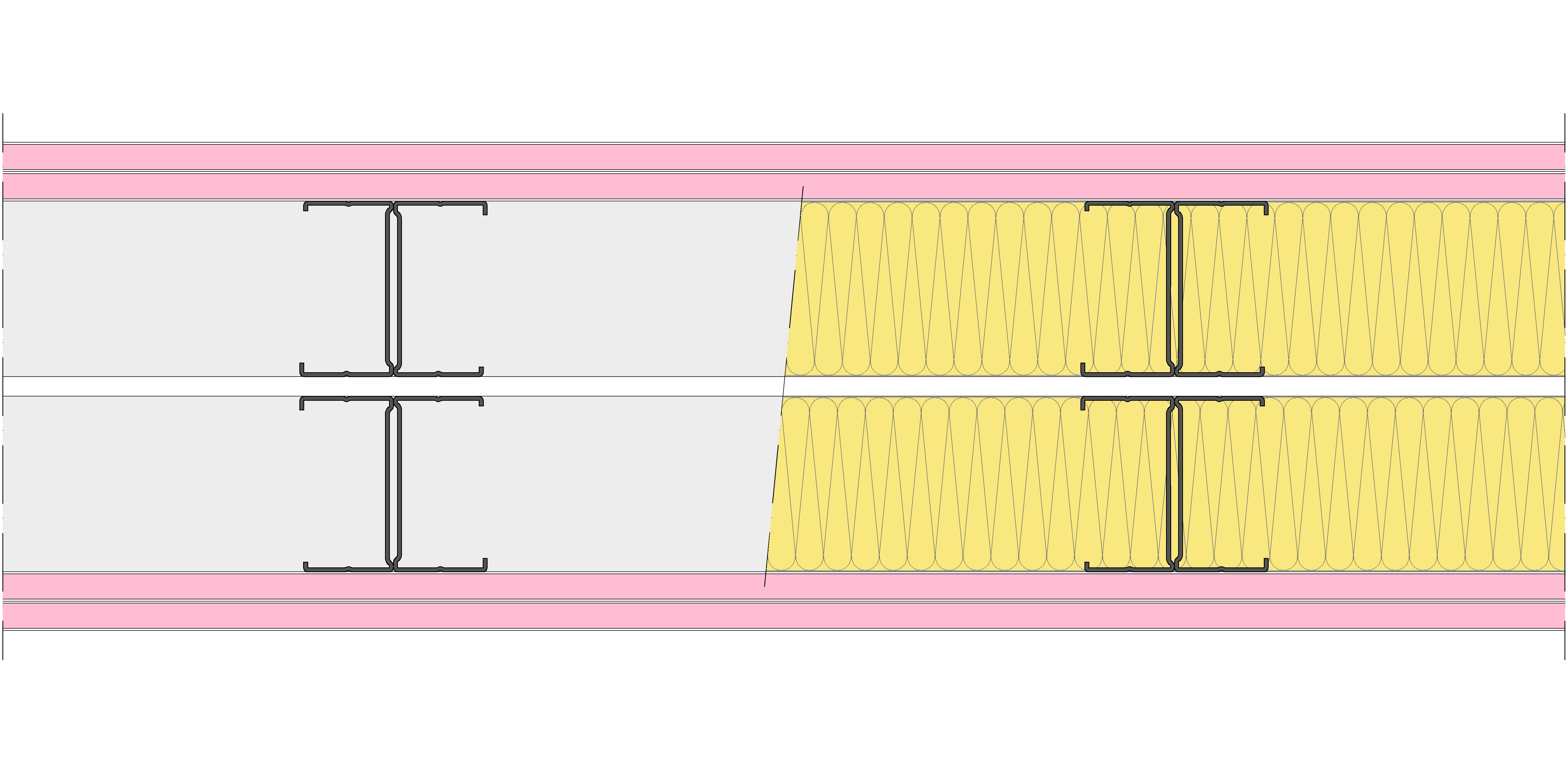 Tabique Pladur® 240/400 (90H+e+90H) 4F 2MW Libre