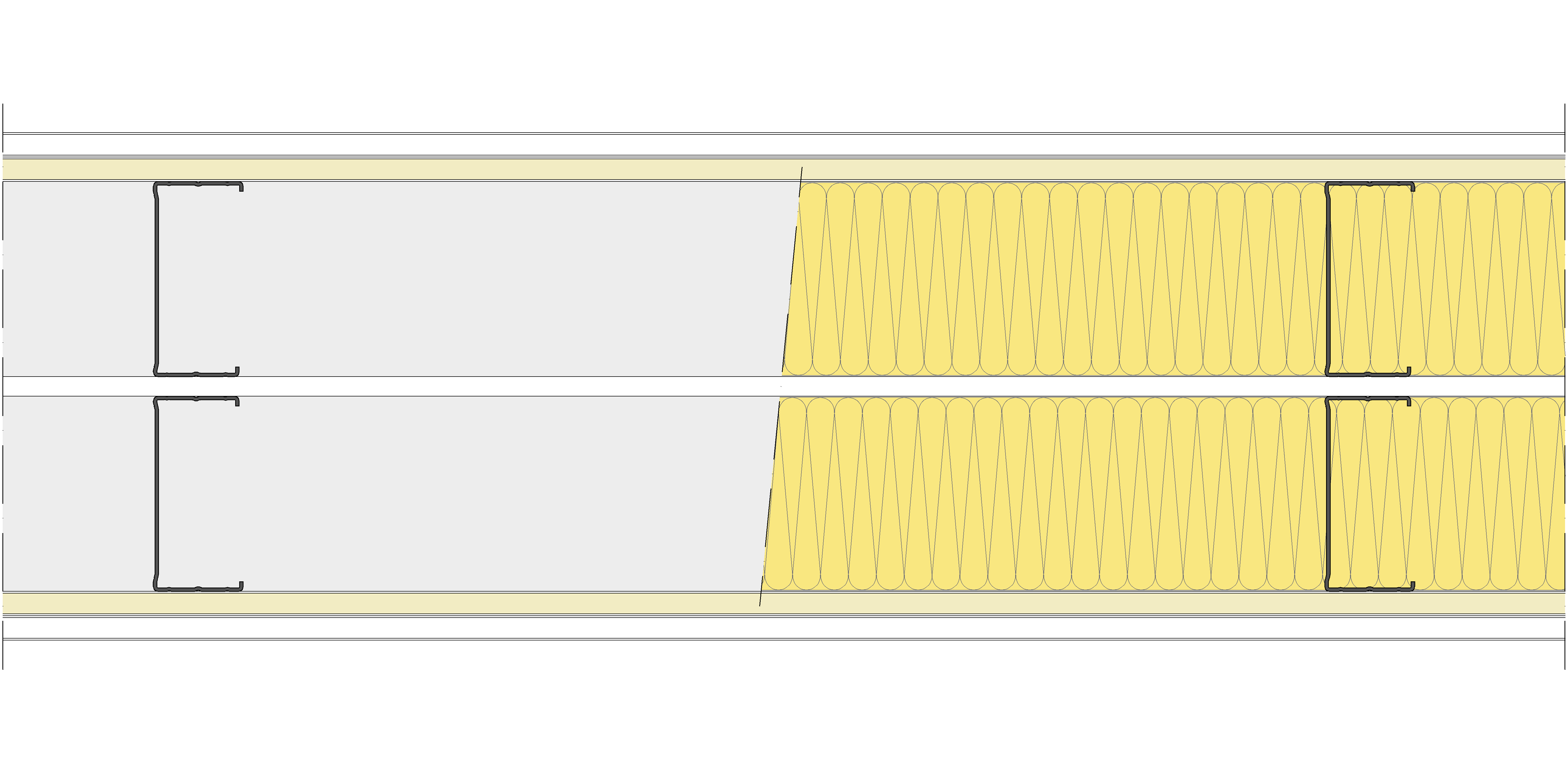 Tabique Pladur® 250/600 (100-45+e+100-45) 1N A1-2N-1N A1 2MW Libre