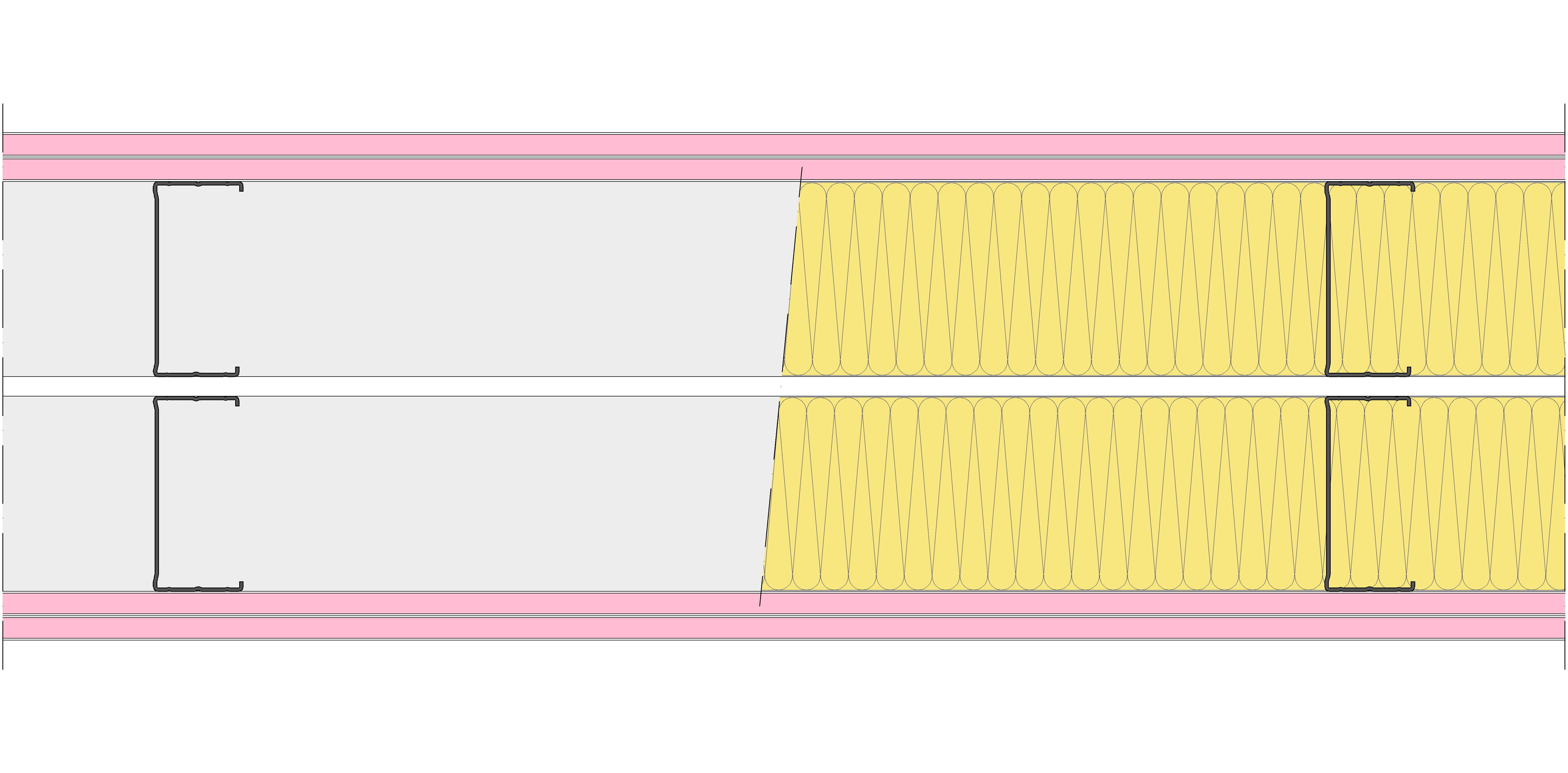 Tabique Pladur® 250/600 (100-45+e+100-45) 4F 2MW Libre