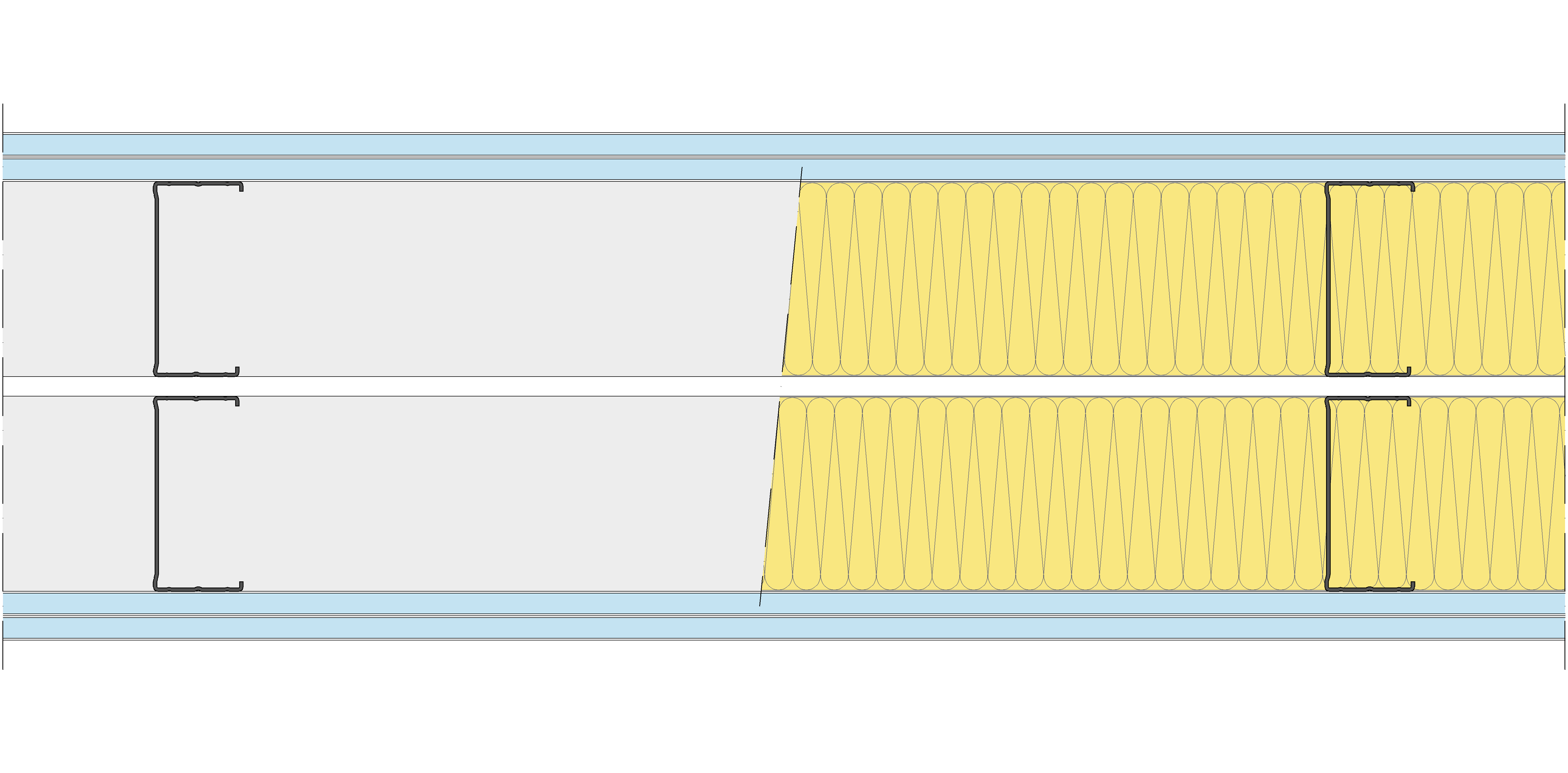 Tabique Pladur® 250/600 (100-45+e+100-45) 4OMNIA 2MW Libre