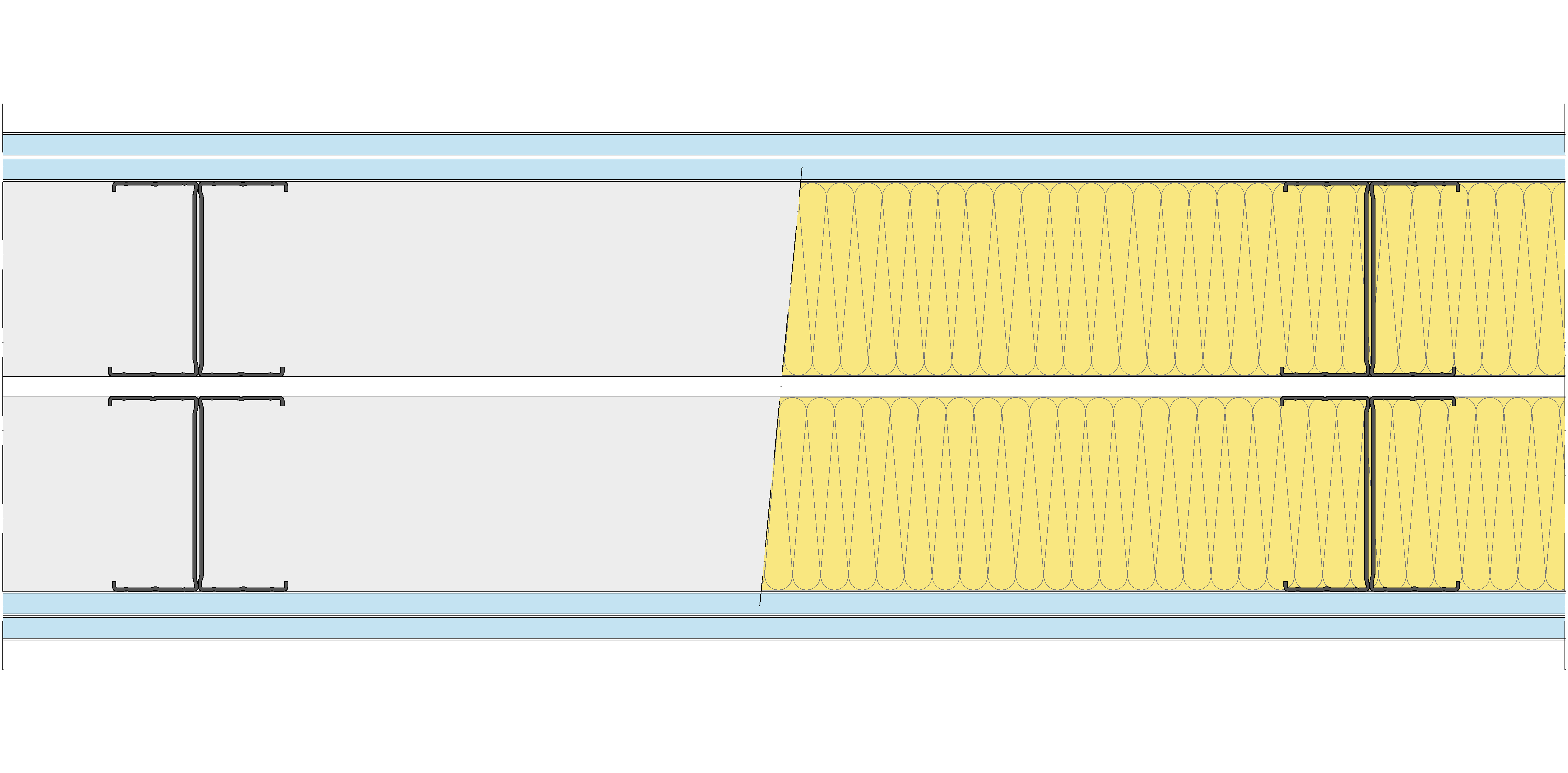 Tabique Pladur® 250/600 (100-45H+e+100-45H) 4OMNIA 2MW Libre