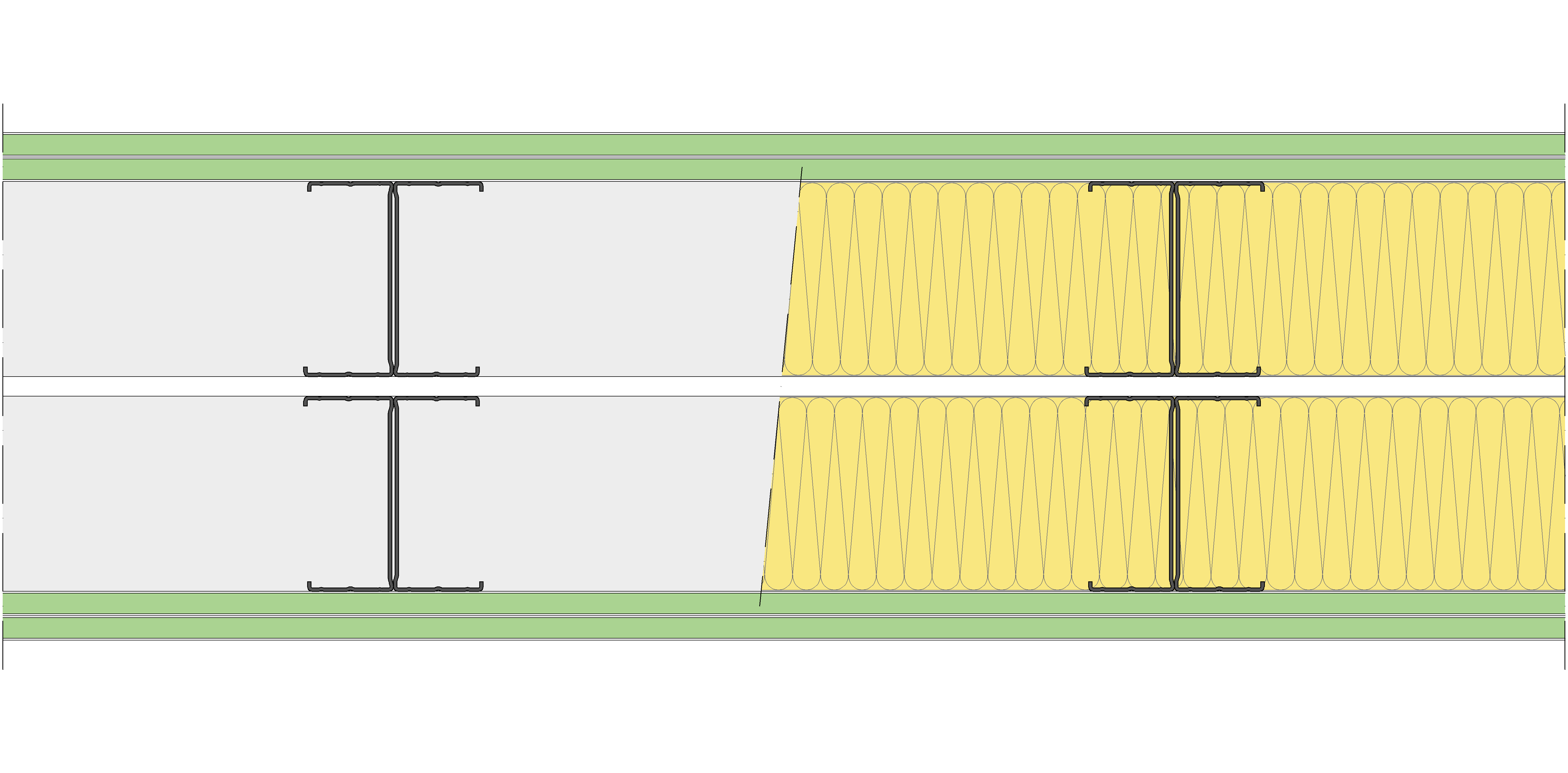 Tabique Pladur® 250/400 (100-45H+e+100-45H) 4H1 2MW Libre
