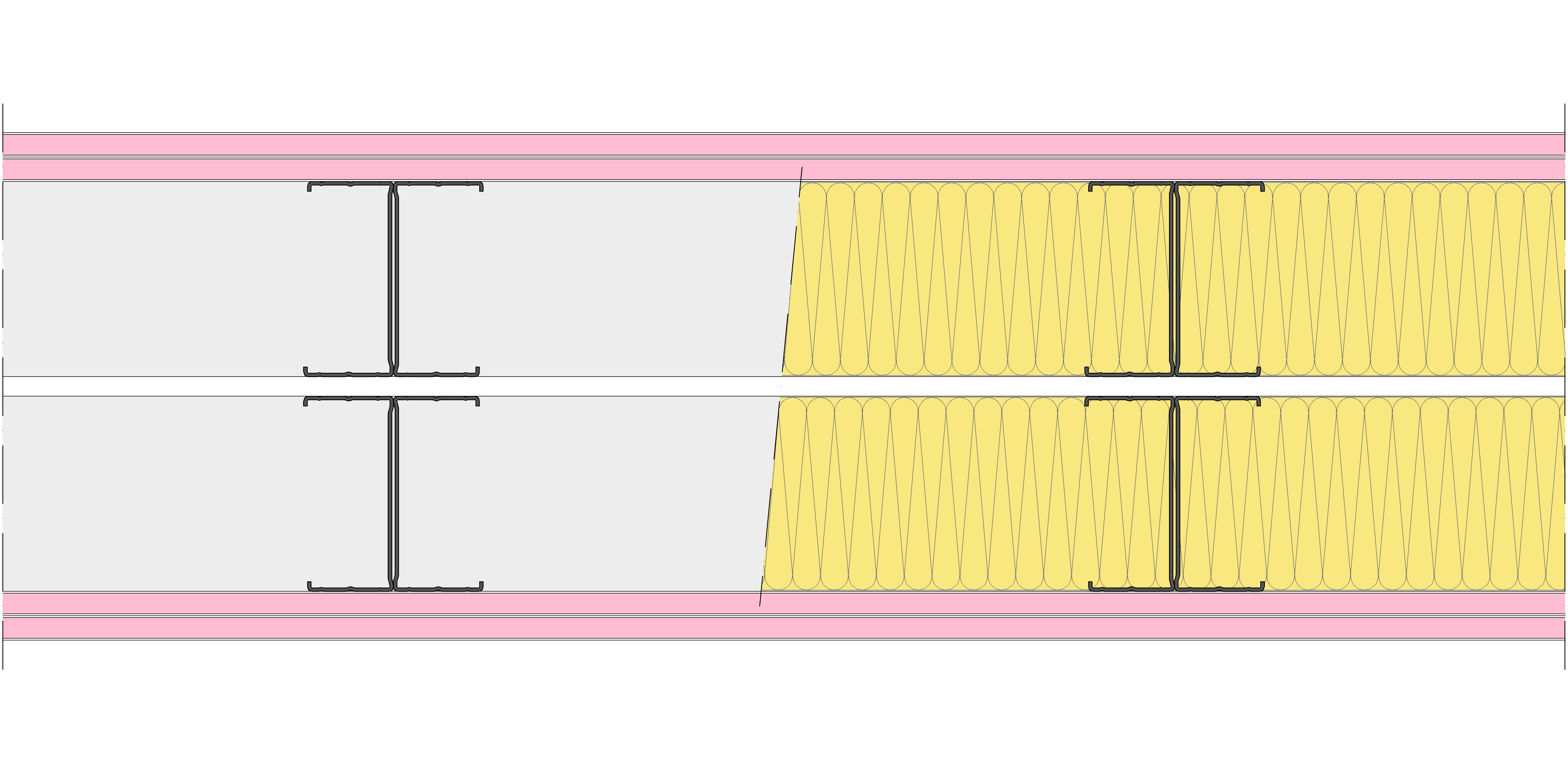 Tabique Pladur® 250/400 (100-45H+e+100-45H) 4F 2MW Libre