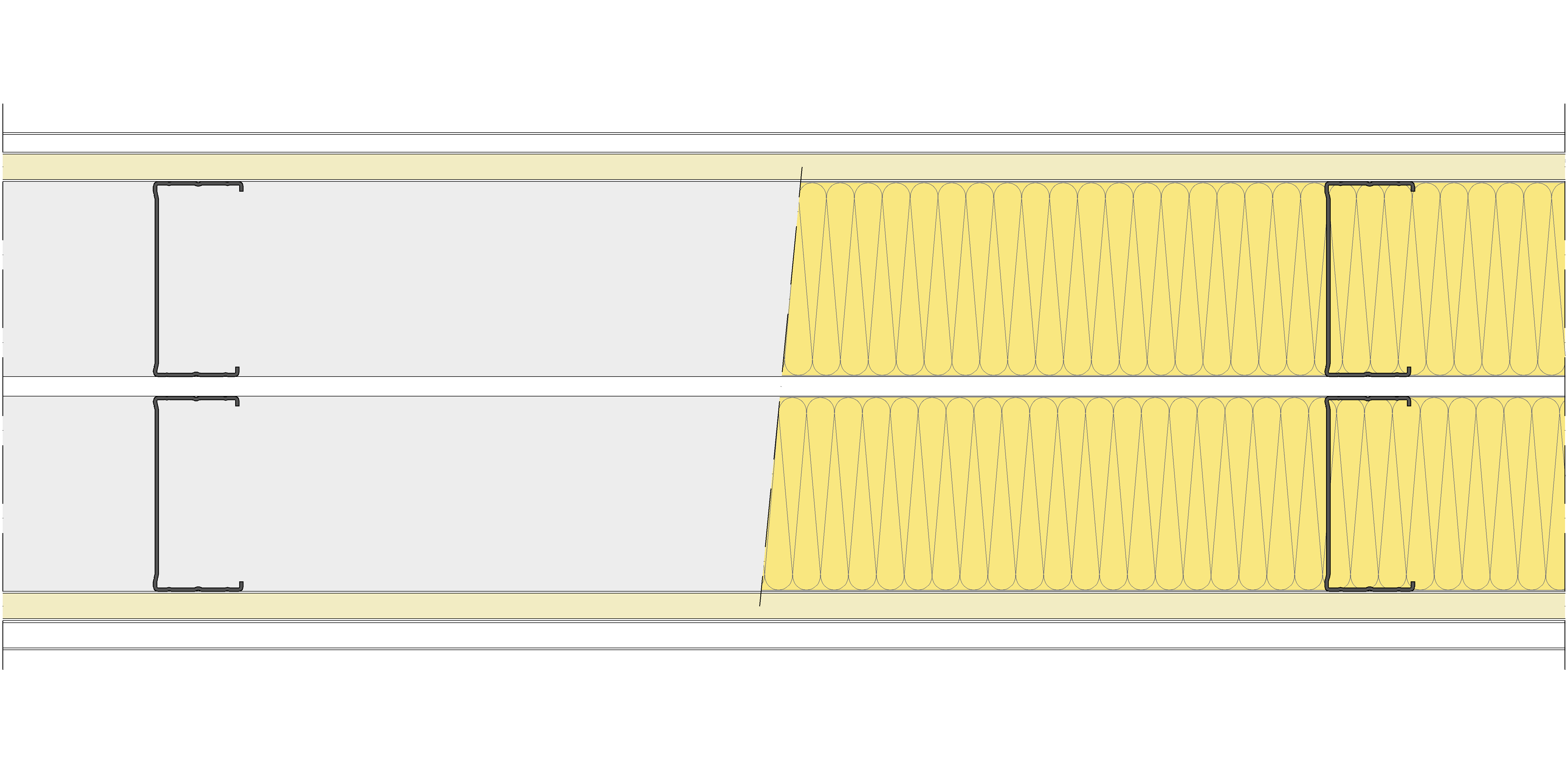 Tabique Pladur® 260/600 (100-45+e+100-45) 1N A1-2N-1N A1 2MW Libre