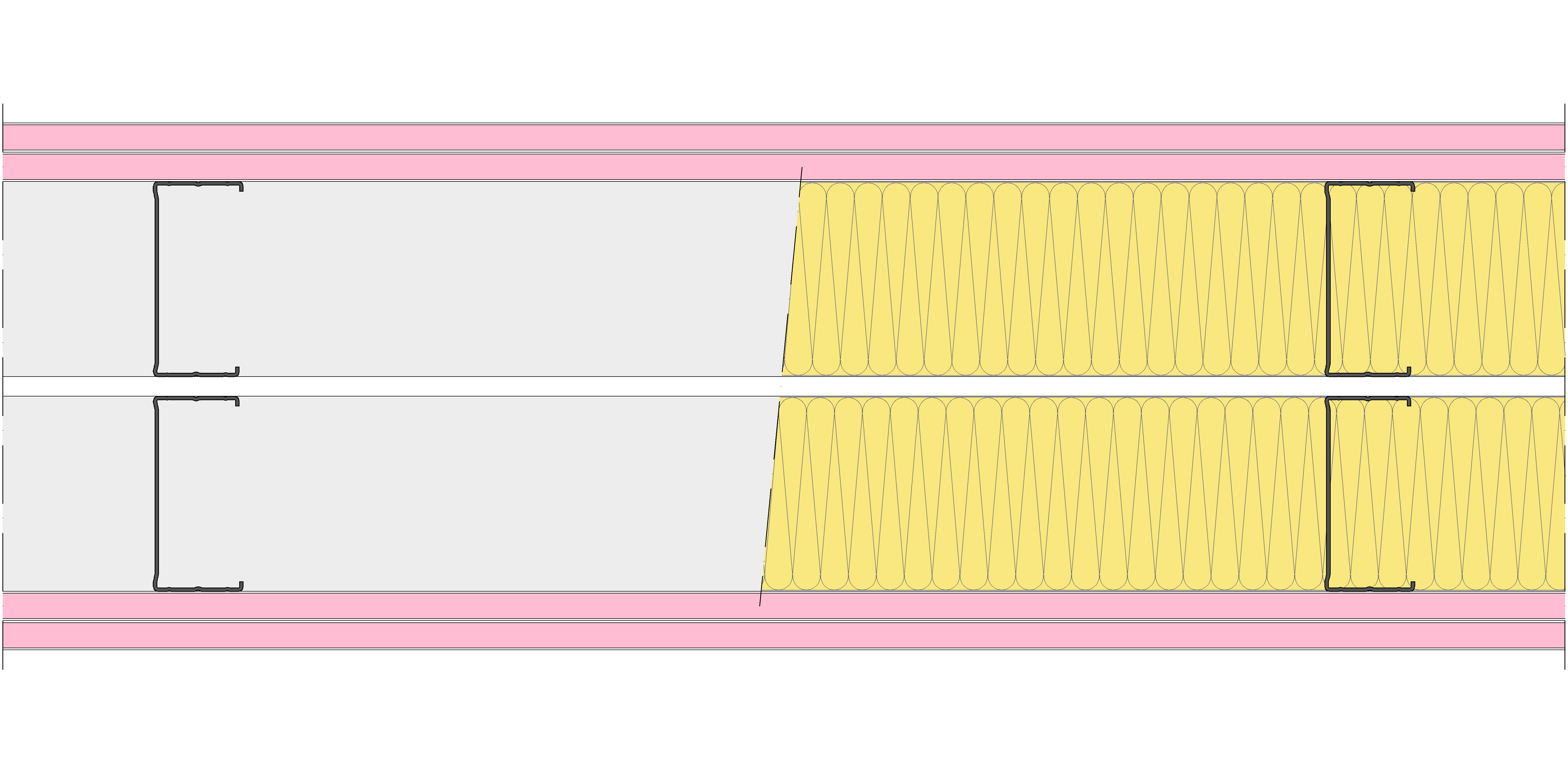 Tabique Pladur® 260/600 (100-45+e+100-45) 4F 2MW Libre