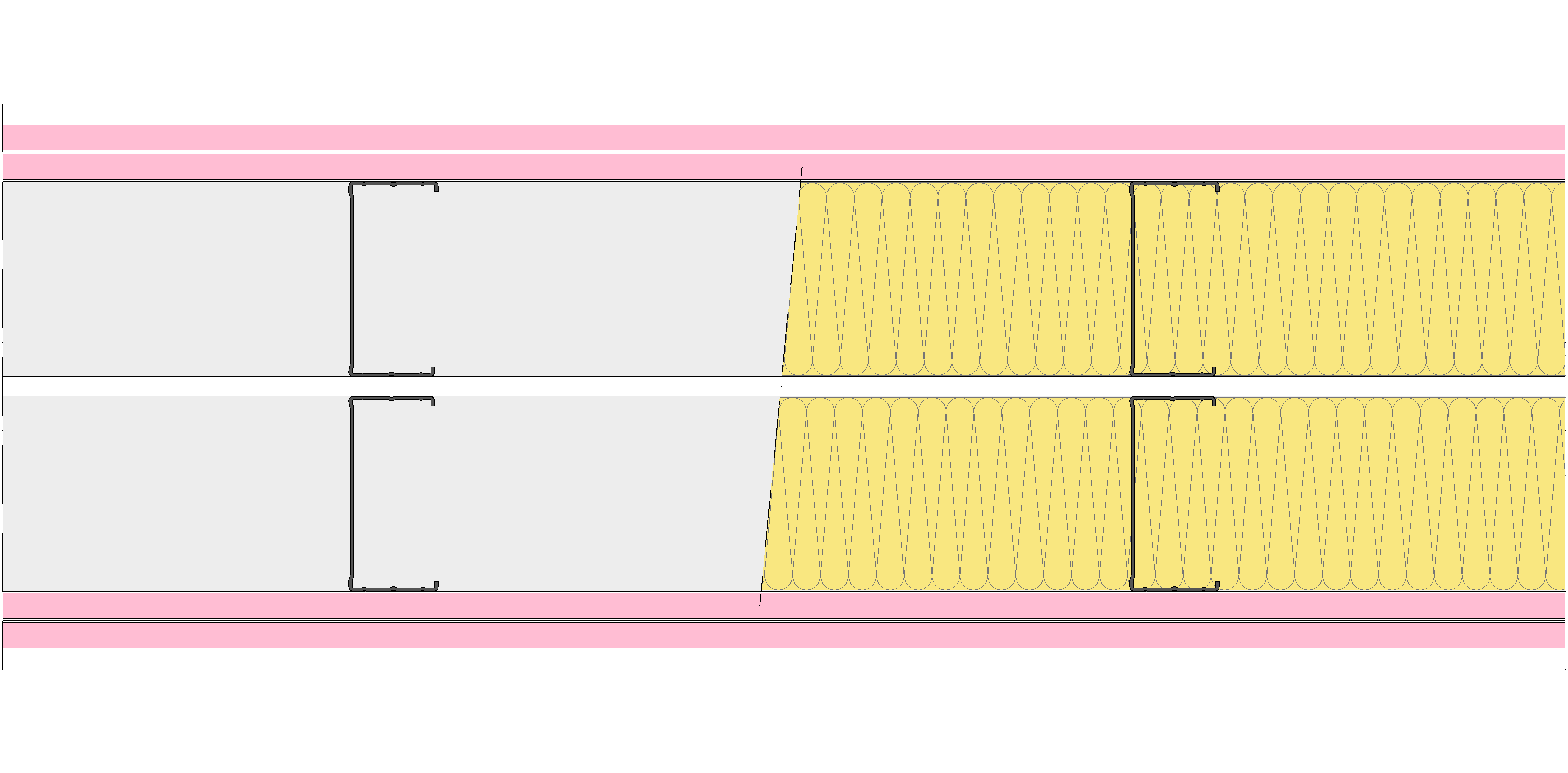 Tabique Pladur® 260/400 (100-45+e+100-45) 4F 2MW Libre