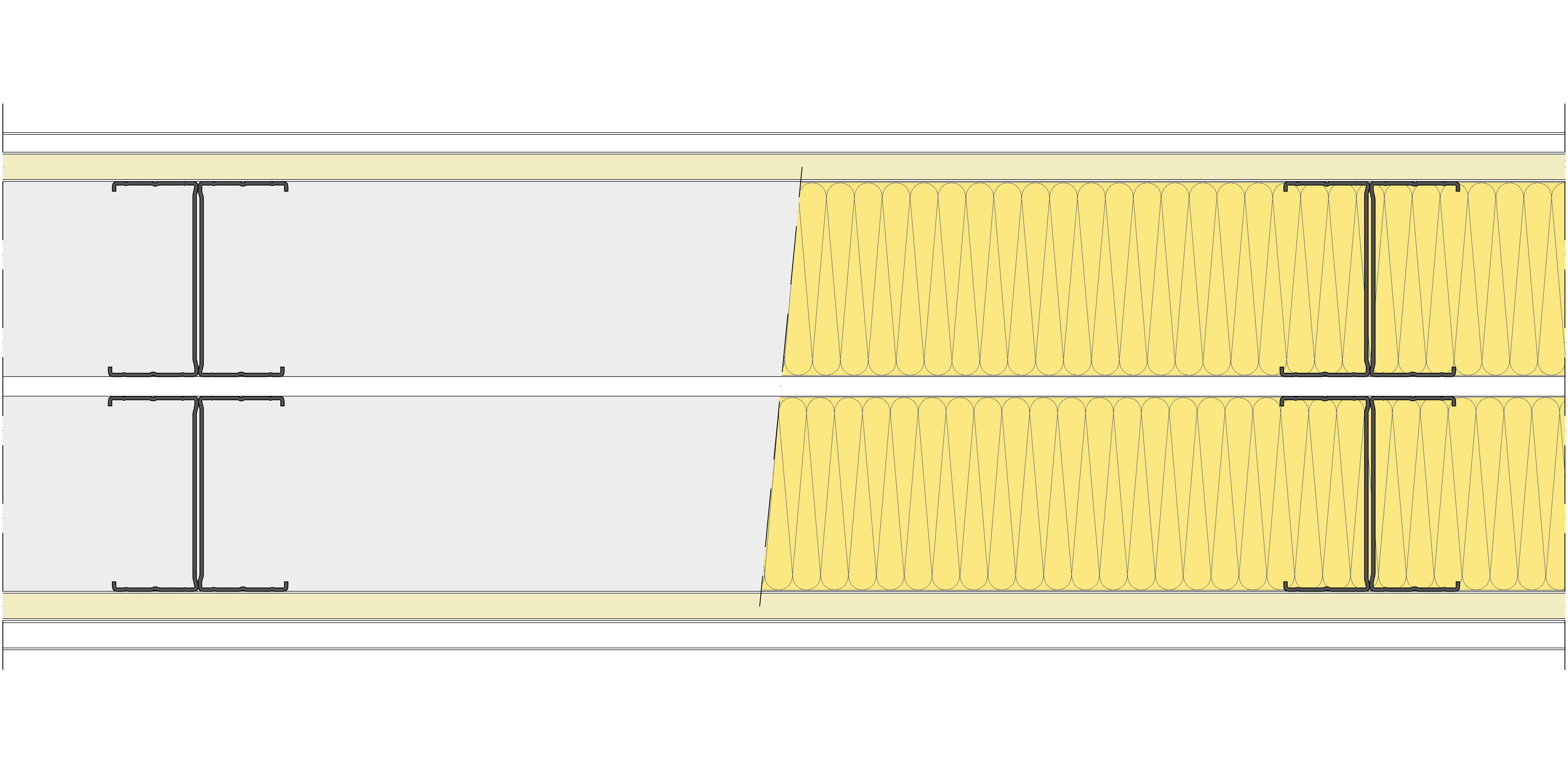Tabique Pladur® 260/600 (100-45H+e+100-45H) 1N A1-2N-1N A1 2MW Libre