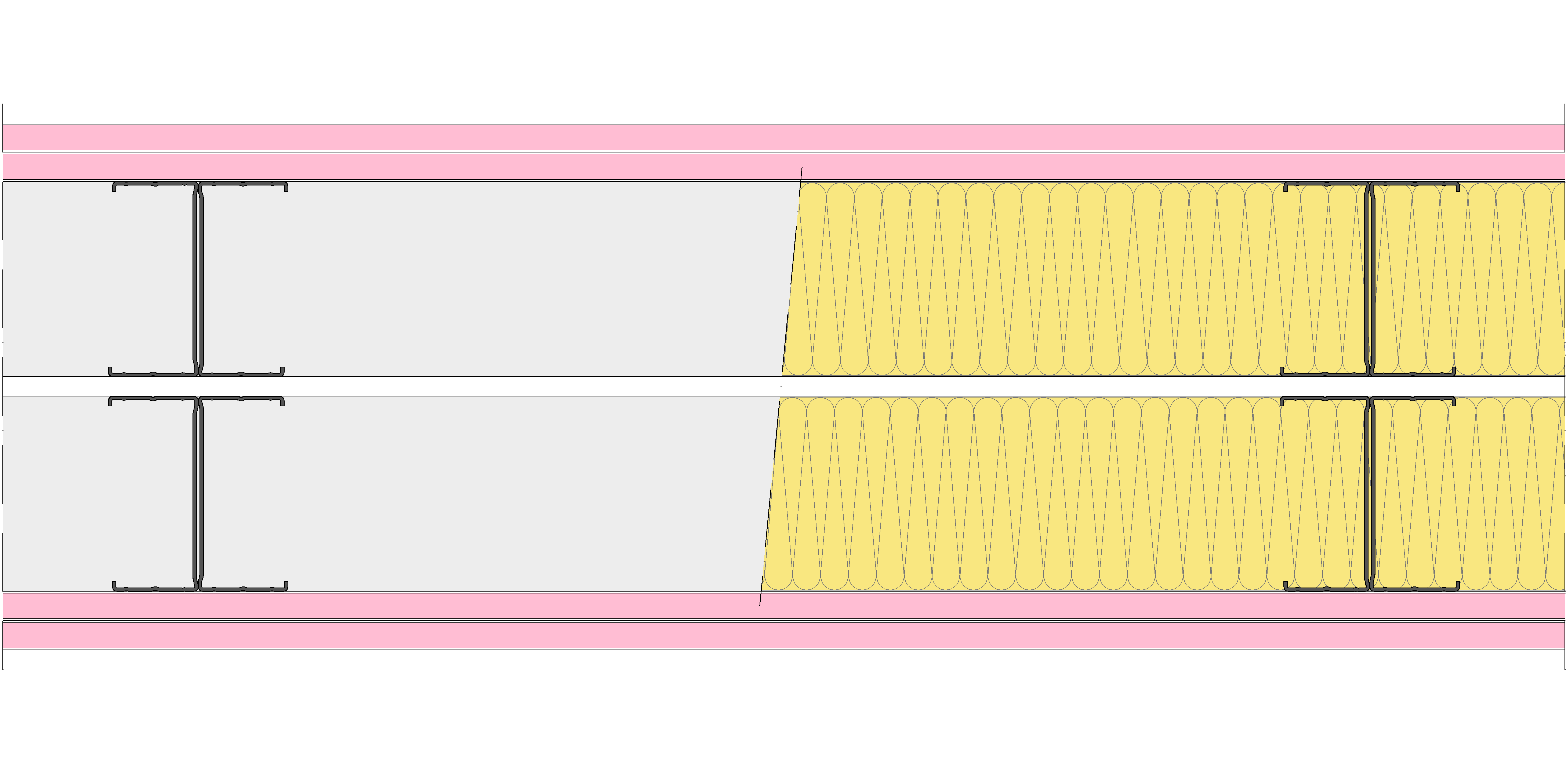 Tabique Pladur® 260/600 (100-45H+e+100-45H) 4F 2MW Libre
