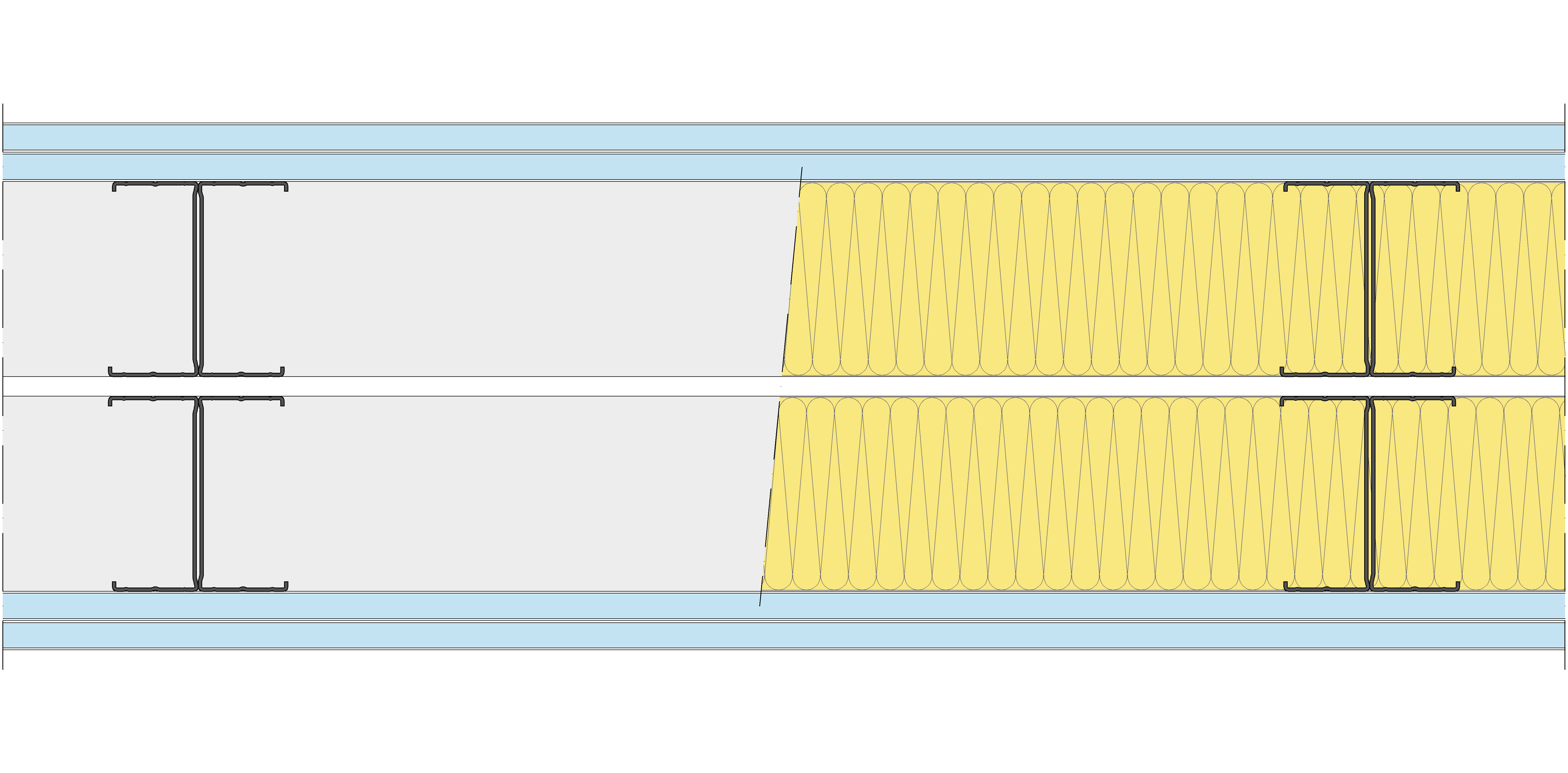 Tabique Pladur® 260/600 (100-45H+e+100-45H) 4OMNIA 2MW Libre