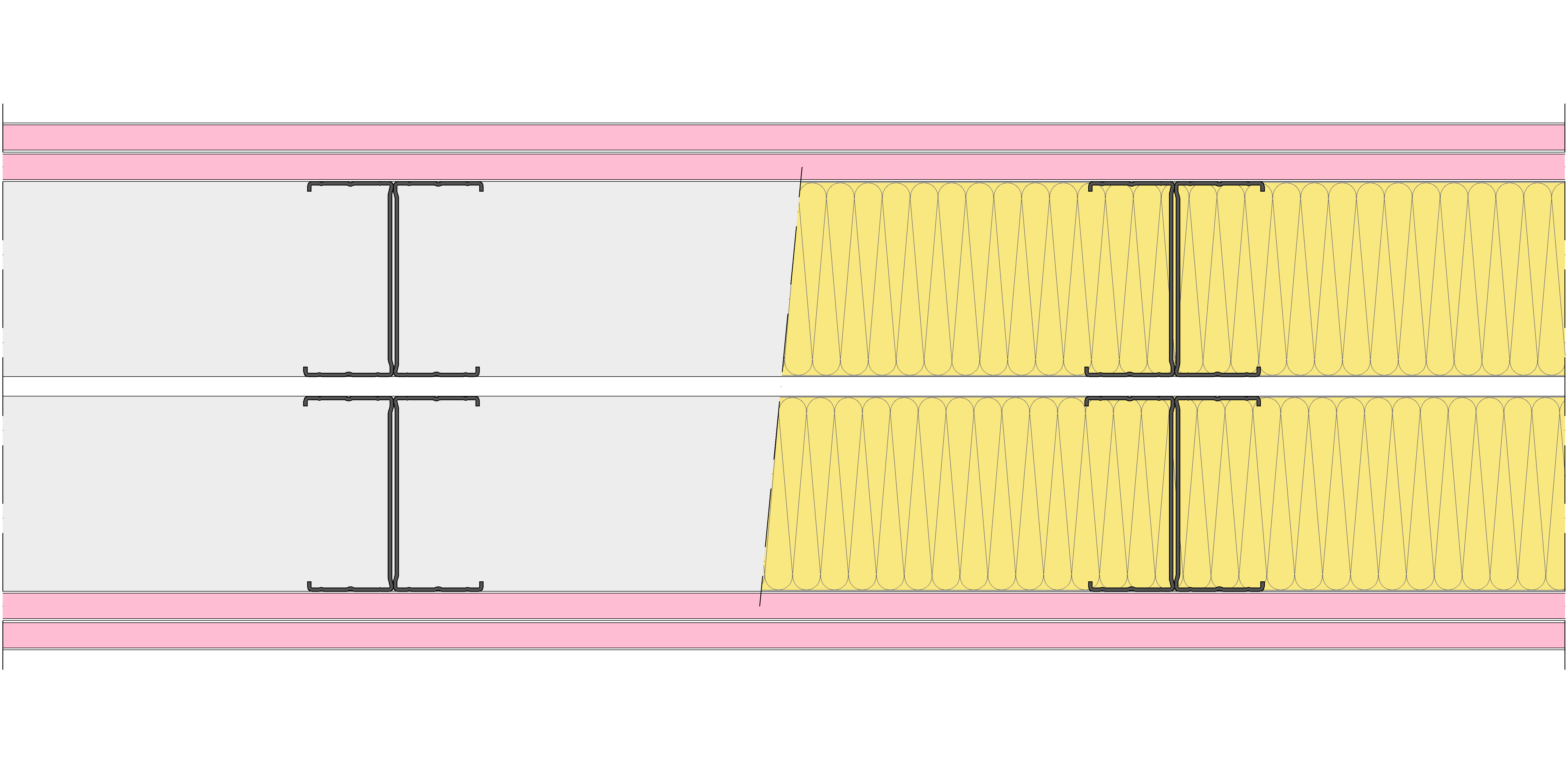 Tabique Pladur® 260/400 (100-45H+e+100-45H) 4F 2MW Libre