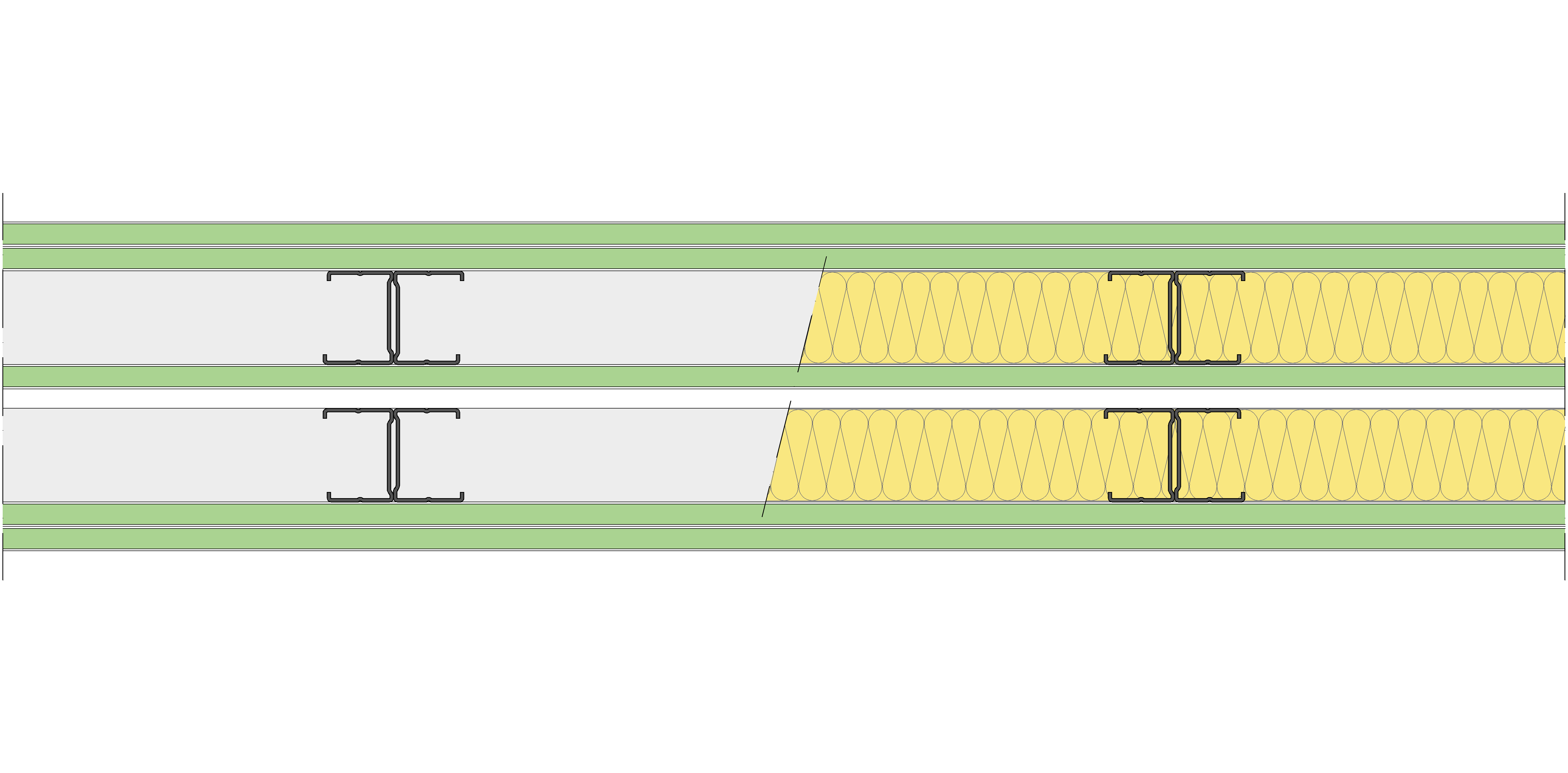 Tabique Pladur® 158,5/400 (48-35H+12,5+e+48-35H) 5H1 2MW Libre