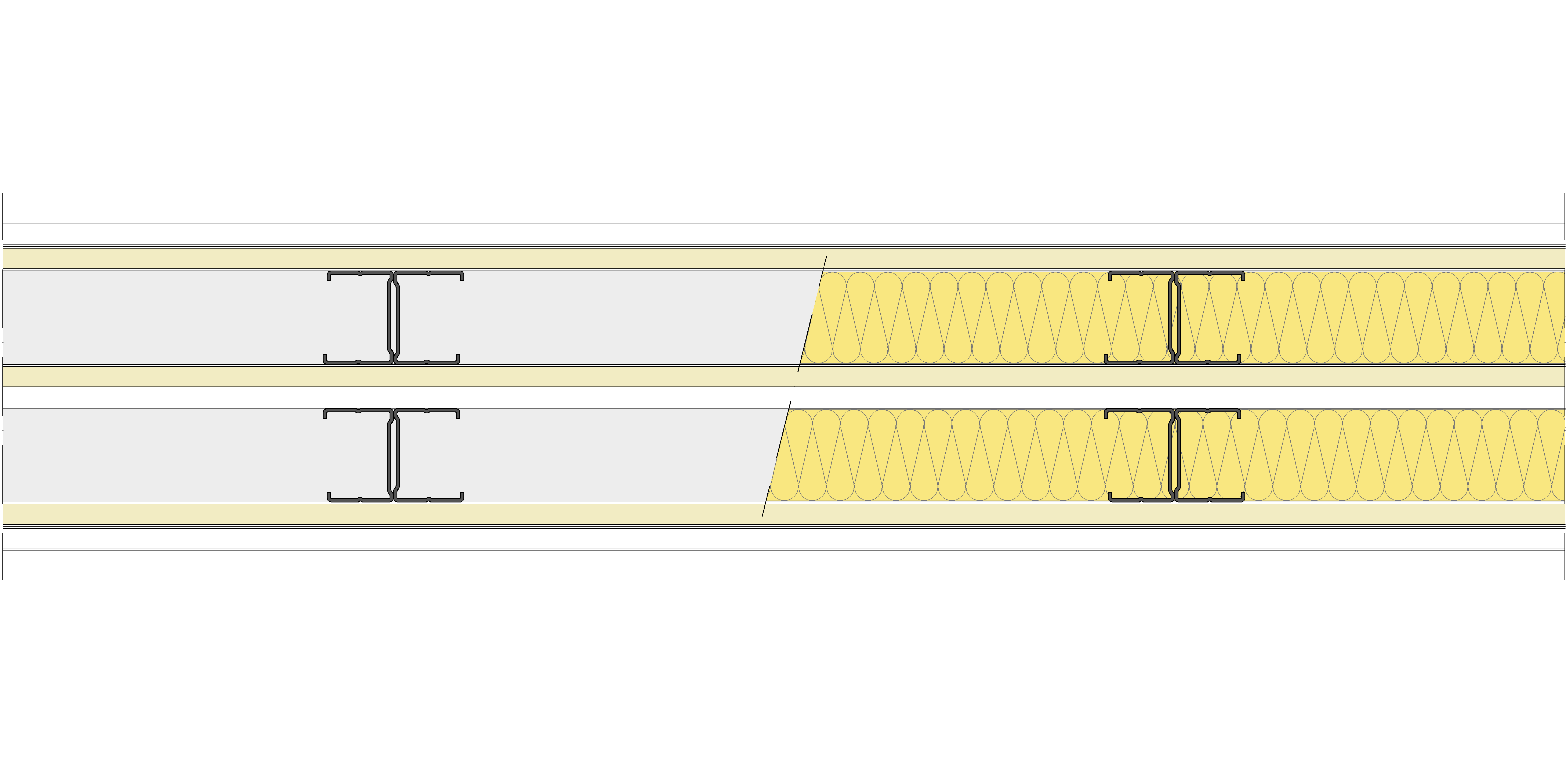 Tabique Pladur® 158,5/400 (48-35H+12,5+e+48-35H) 1N A1-3N-1N A1 2MW Libre