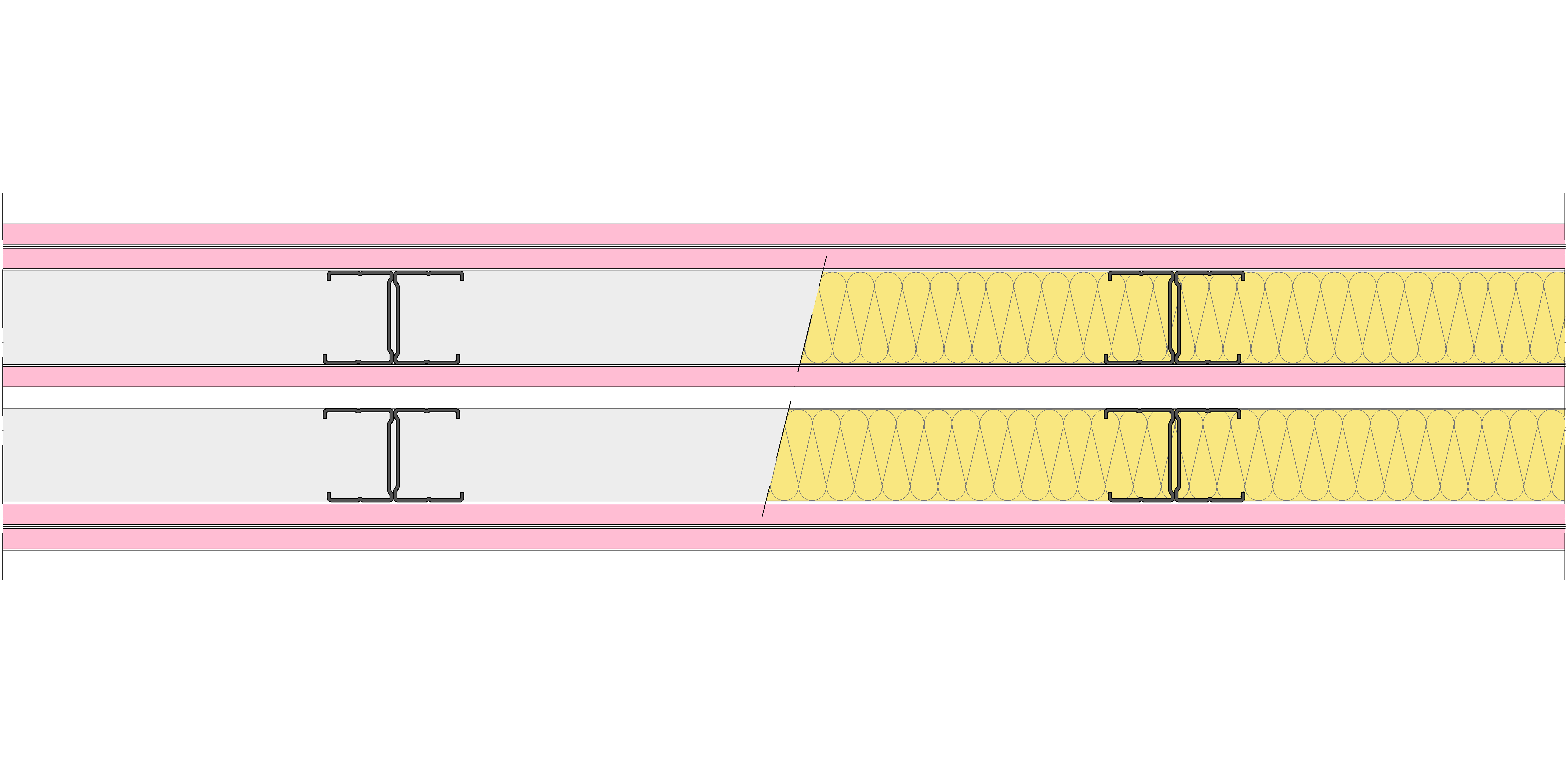 Tabique Pladur® 158,5/400 (48-35H+12,5+e+48-35H) 5F 2MW Libre