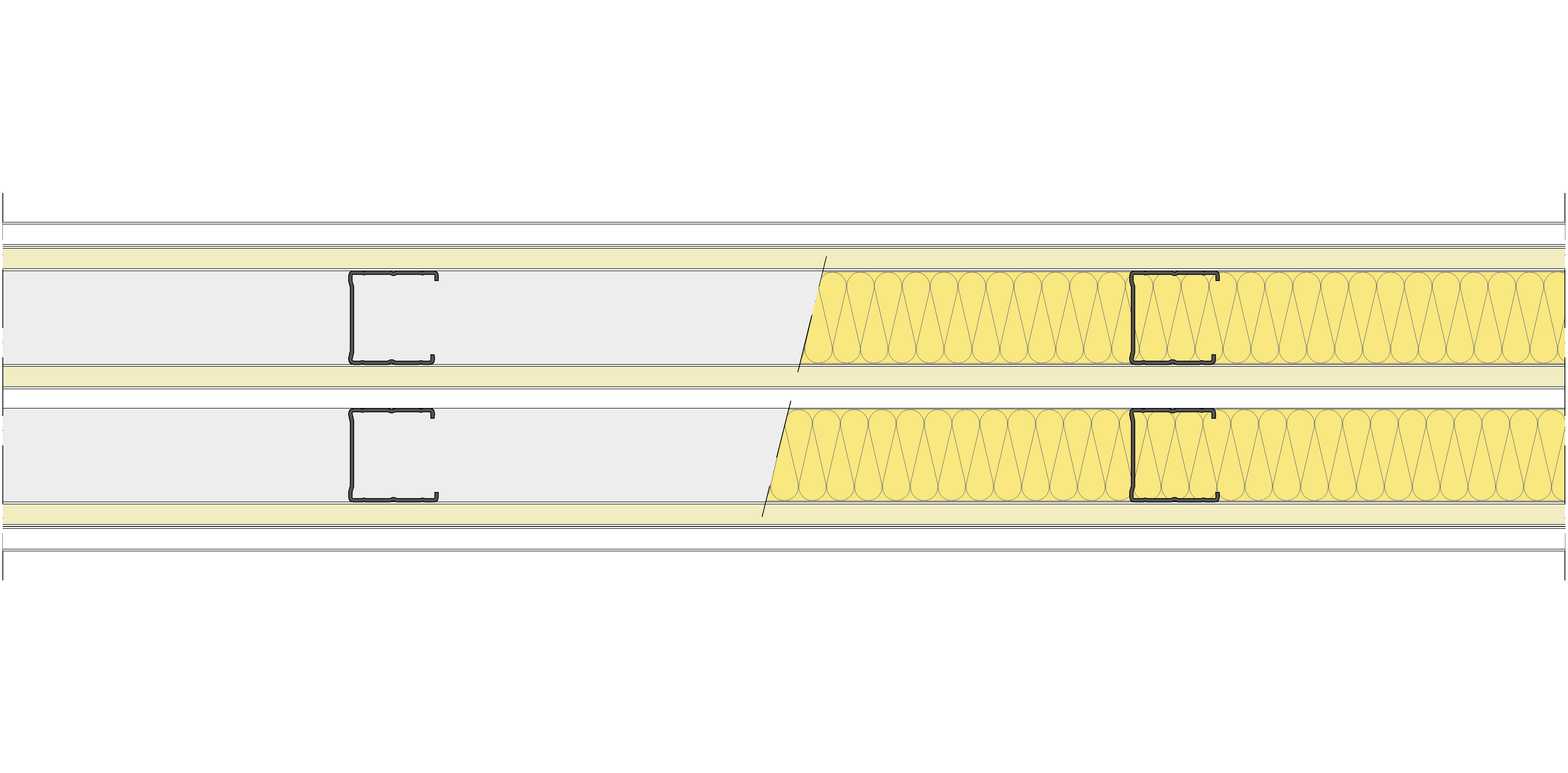 Tabique Pladur® 158,5/400 (48-45+12,5+e+48-45) 1N A1-3N-1N A1 2MW Libre