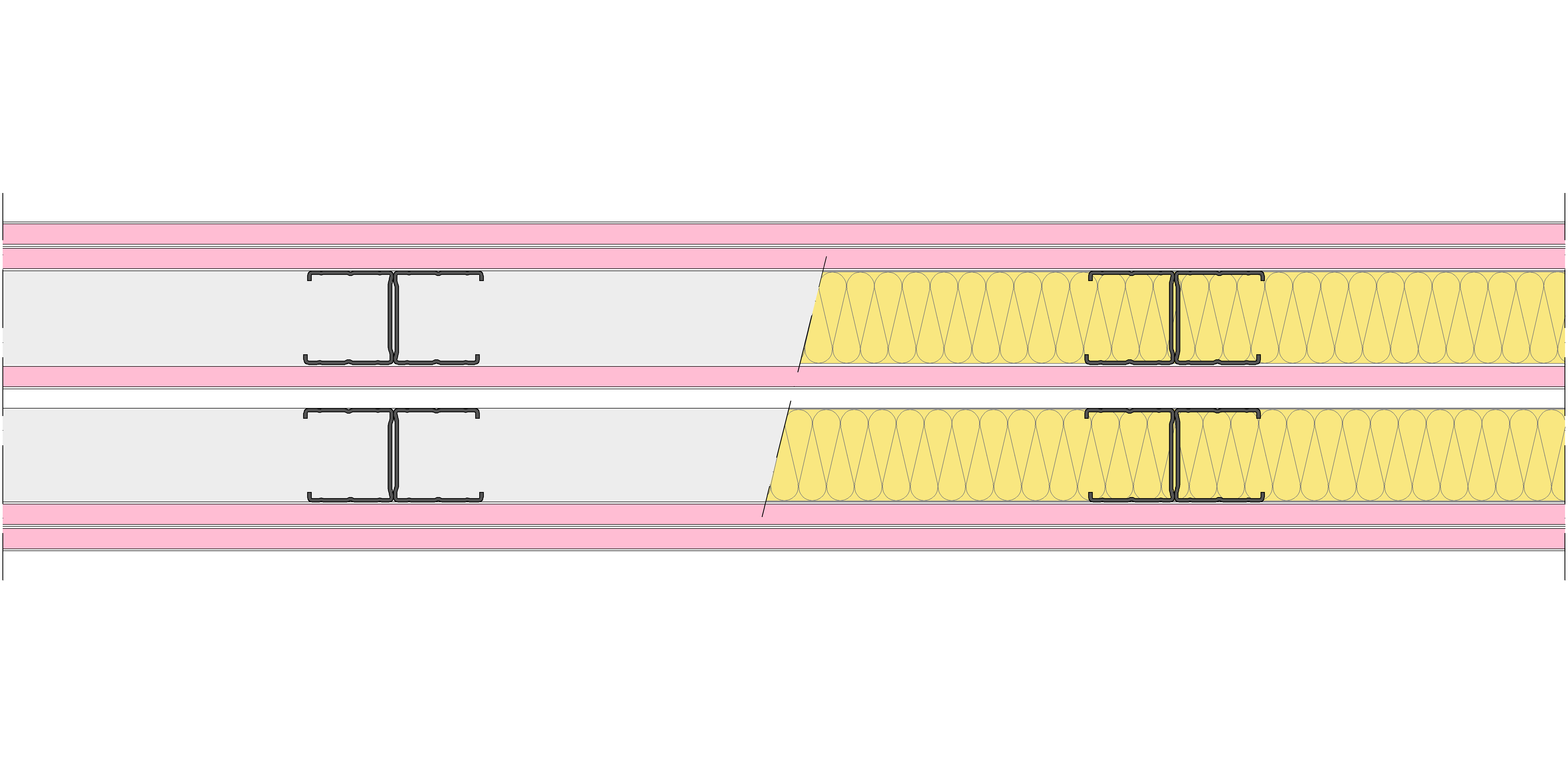 Tabique Pladur® 158,5/400 (48-45H+12,5+e+48-45H) 5F 2MW Libre