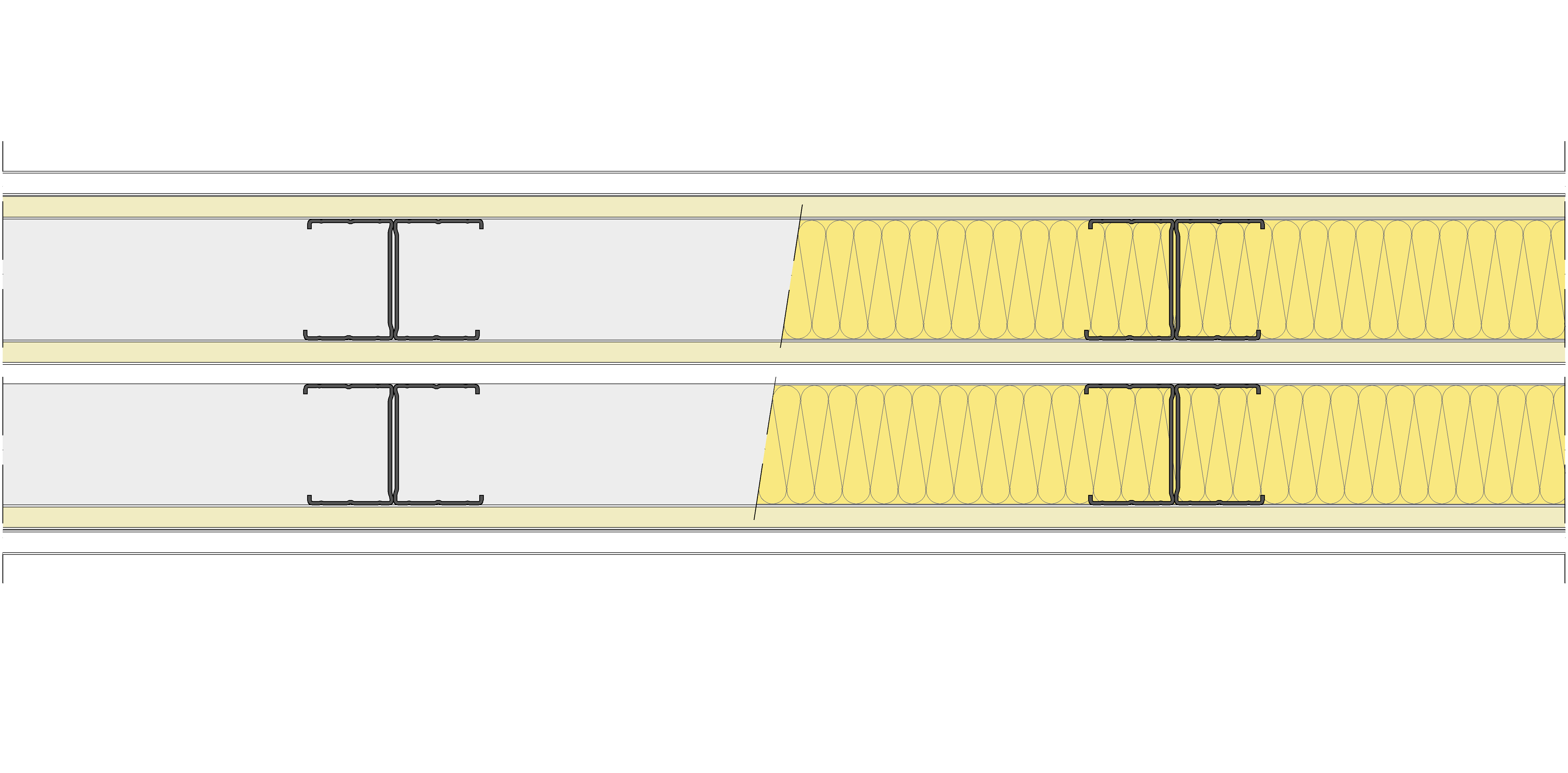 Tabique Pladur® 186,5/400 (62-45H+12,5+e+62-45H) 1N A1-3N-1N A1 2MW Libre