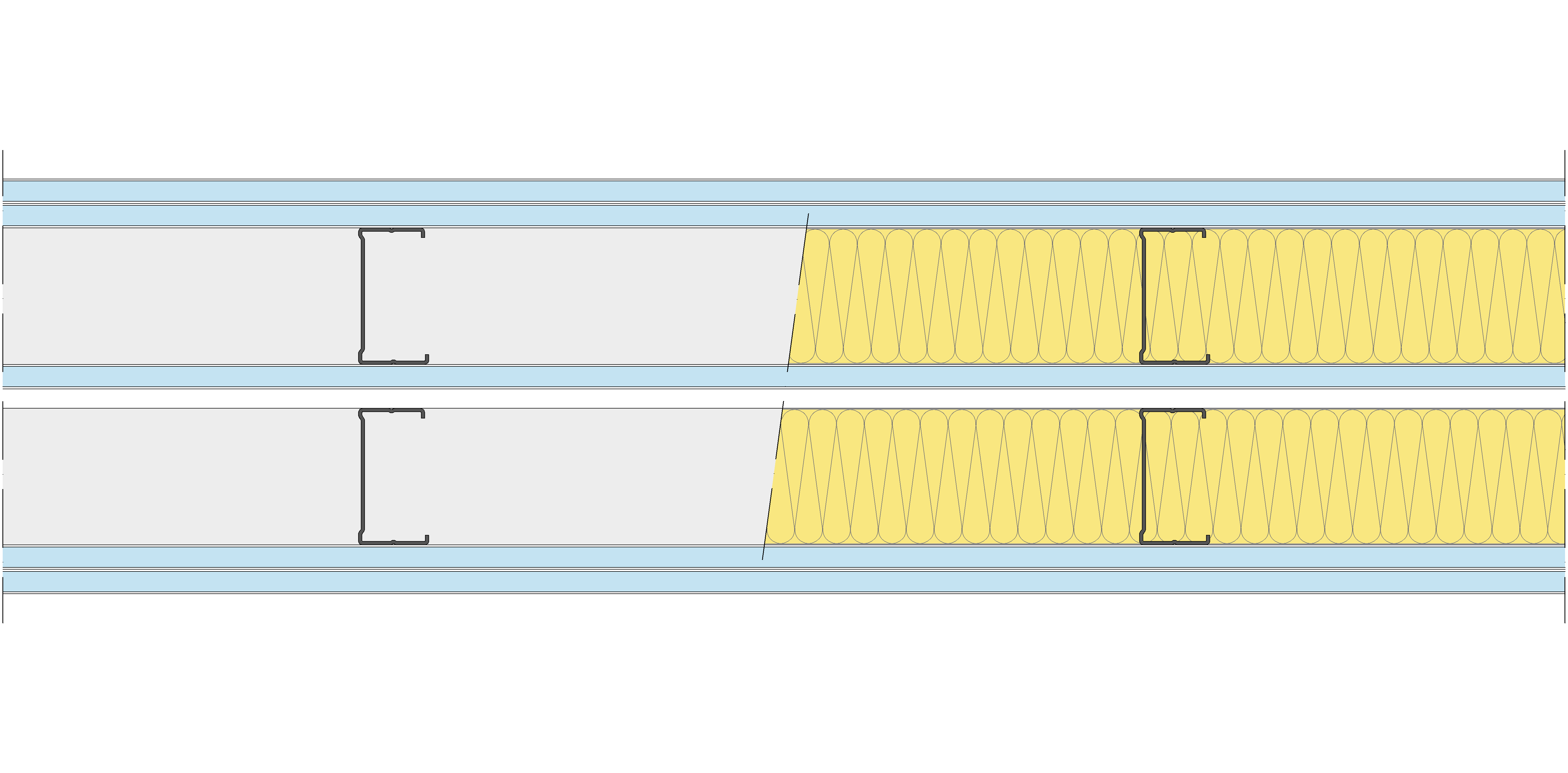 Tabique Pladur® 202,5/400 (70-35+12,5+e+70-35) 5OMNIA 2MW Libre