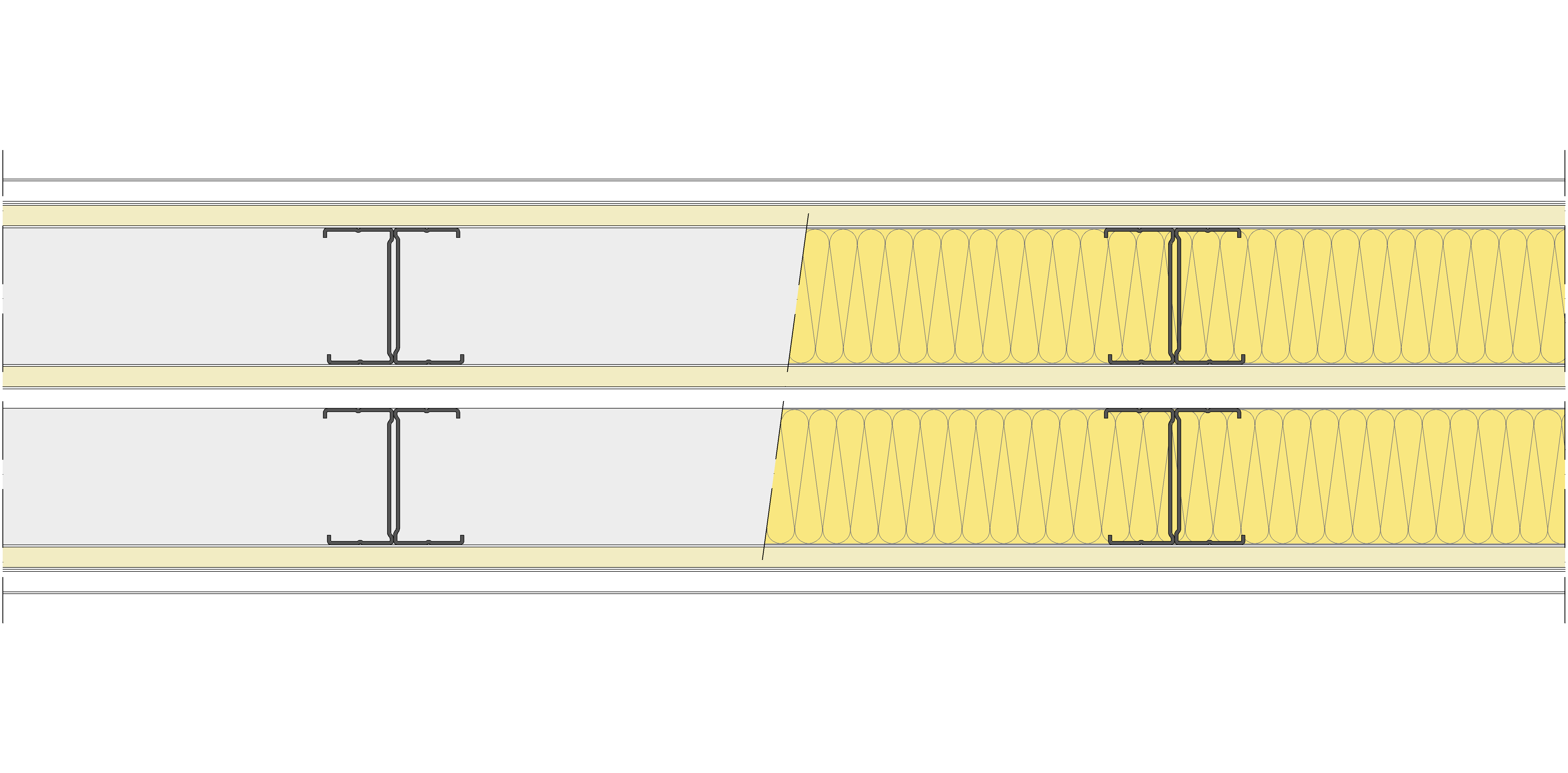 Tabique Pladur® 202,5/400 (70-35H+12,5+e+70-35H) 1N A1-3N-1N A1 2MW Libre