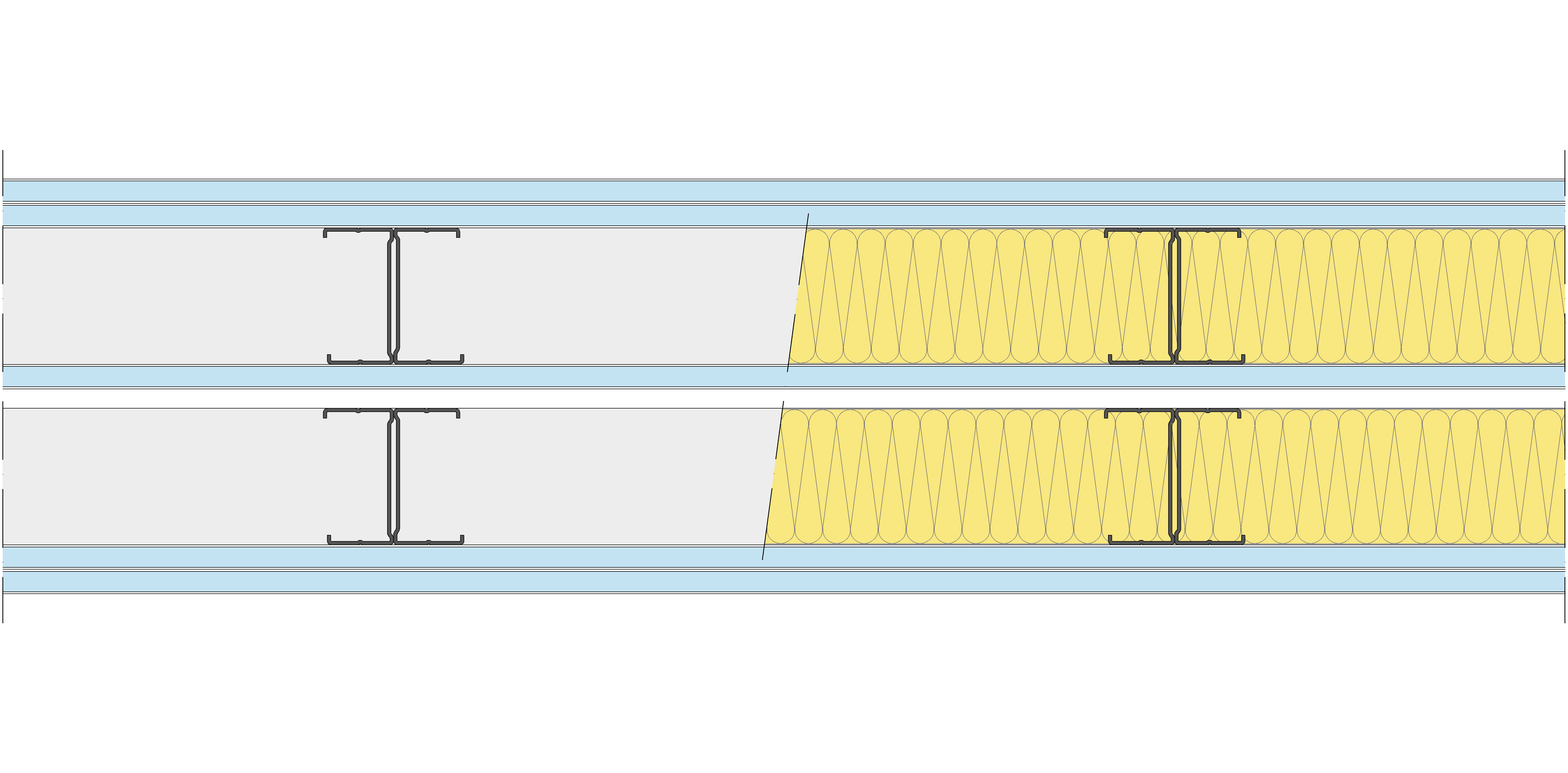 Tabique Pladur® 202,5/400 (70-35H+12,5+e+70-35H) 5OMNIA 2MW Libre