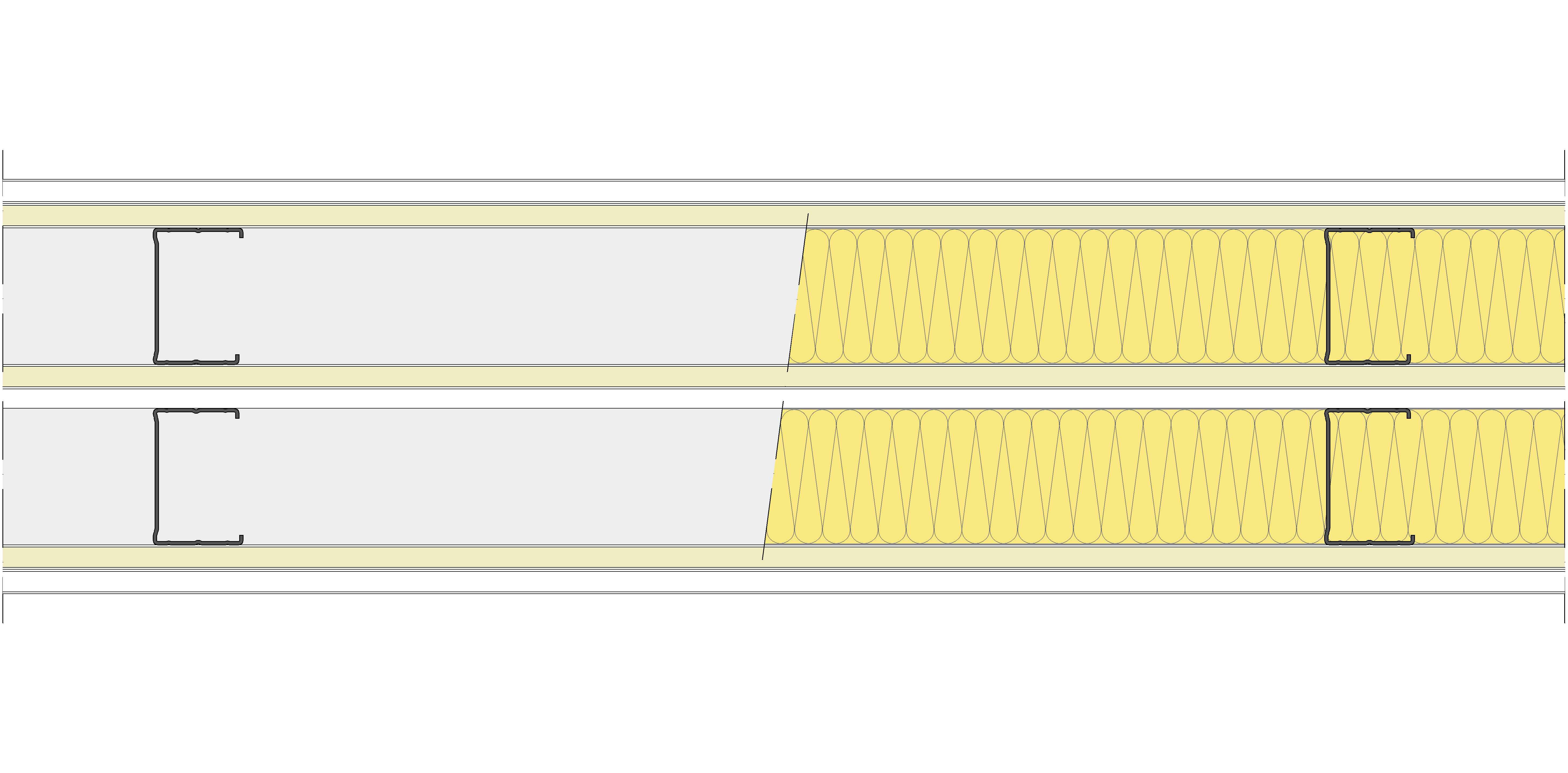 Tabique Pladur® 202,5/600 (70-45+12,5+e+70-45) 1N A1-3N-1N A1 2MW Libre