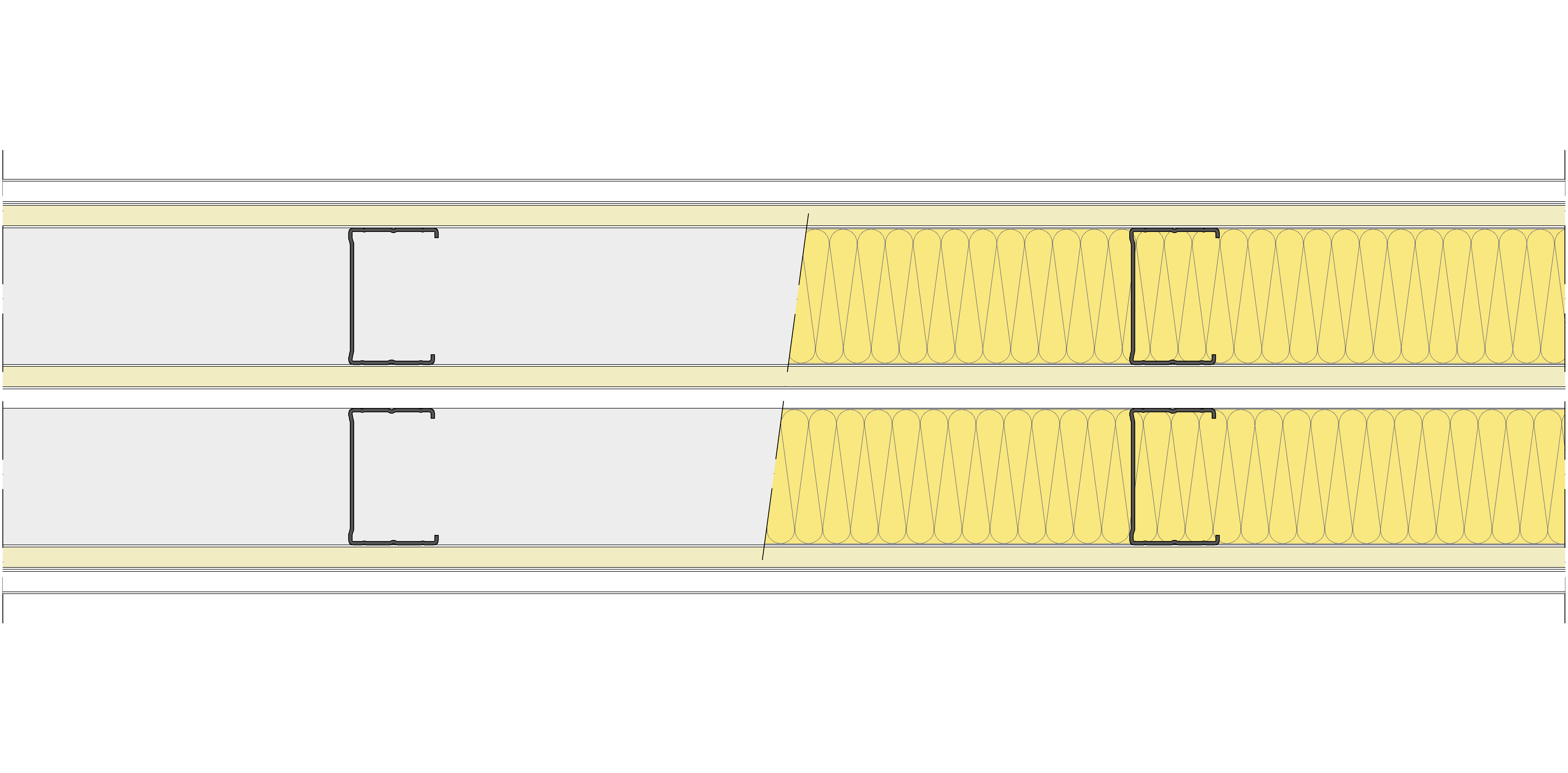 Tabique Pladur® 202,5/400 (70-45+12,5+e+70-45) 1N A1-3N-1N A1 2MW Libre