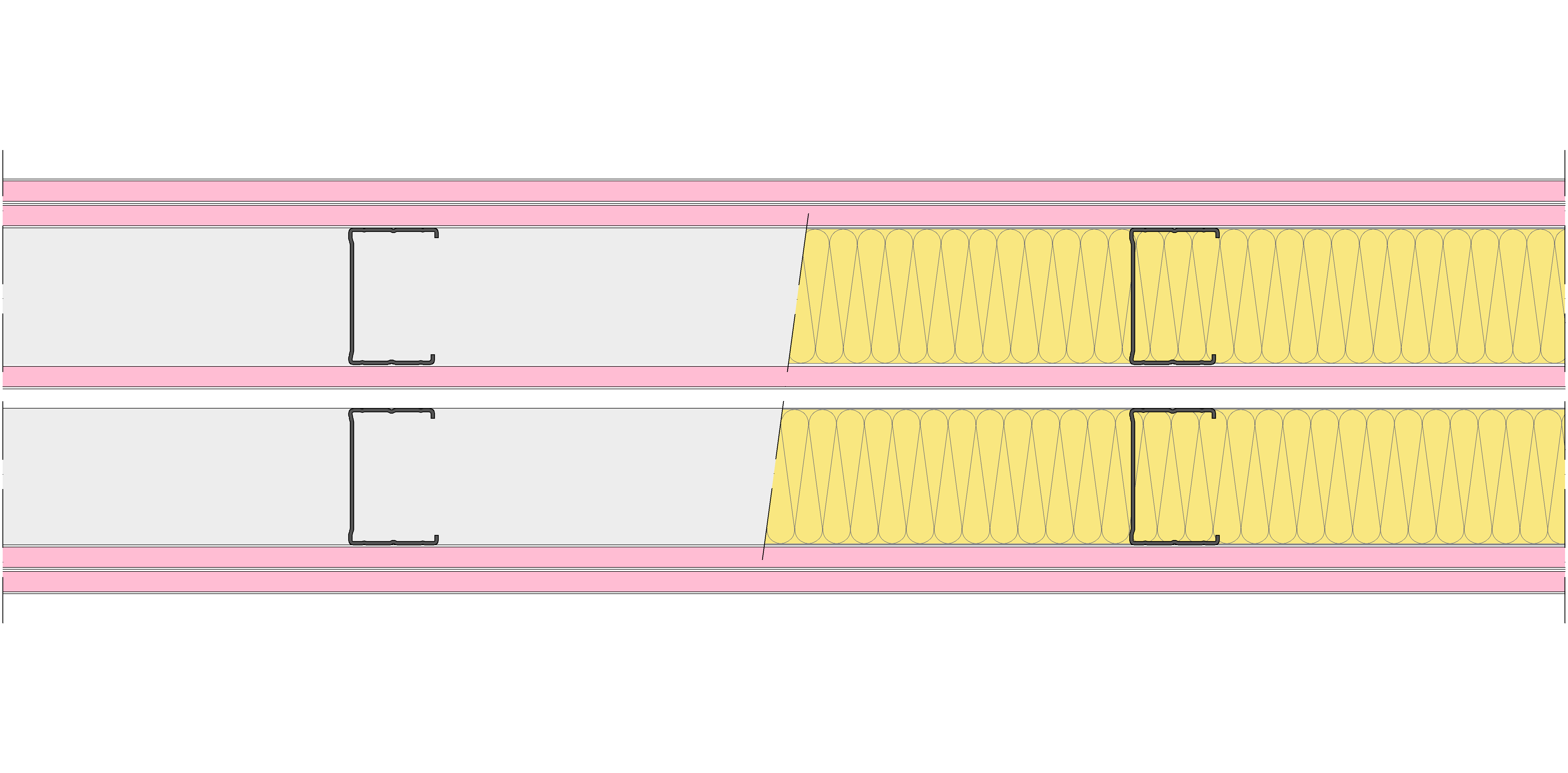 Tabique Pladur® 202,5/400 (70-45+12,5+e+70-45) 5F 2MW Libre