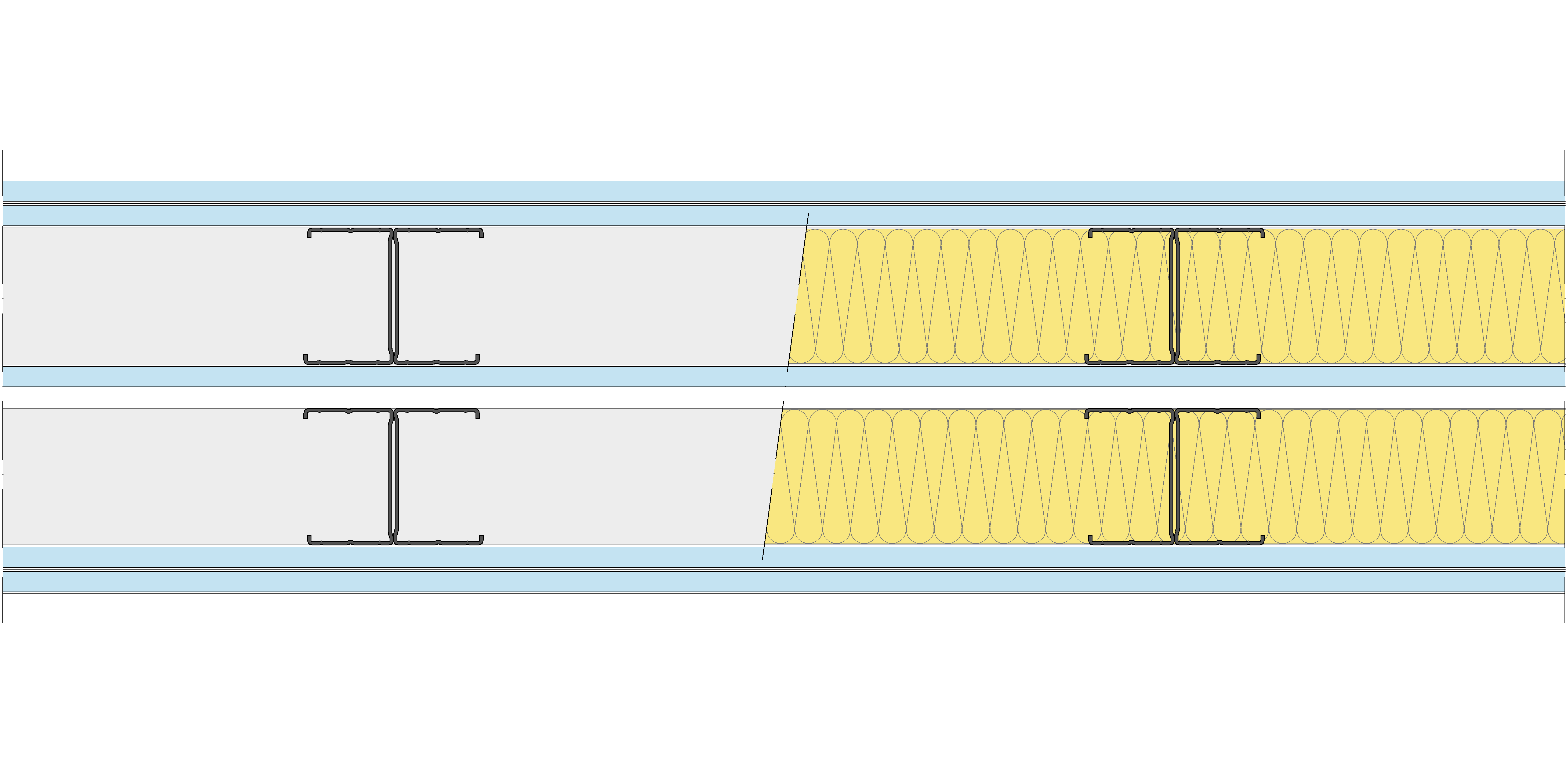 Tabique Pladur® 202,5/400 (70-45H+12,5+e+70-45H) 5OMNIA 2MW Libre
