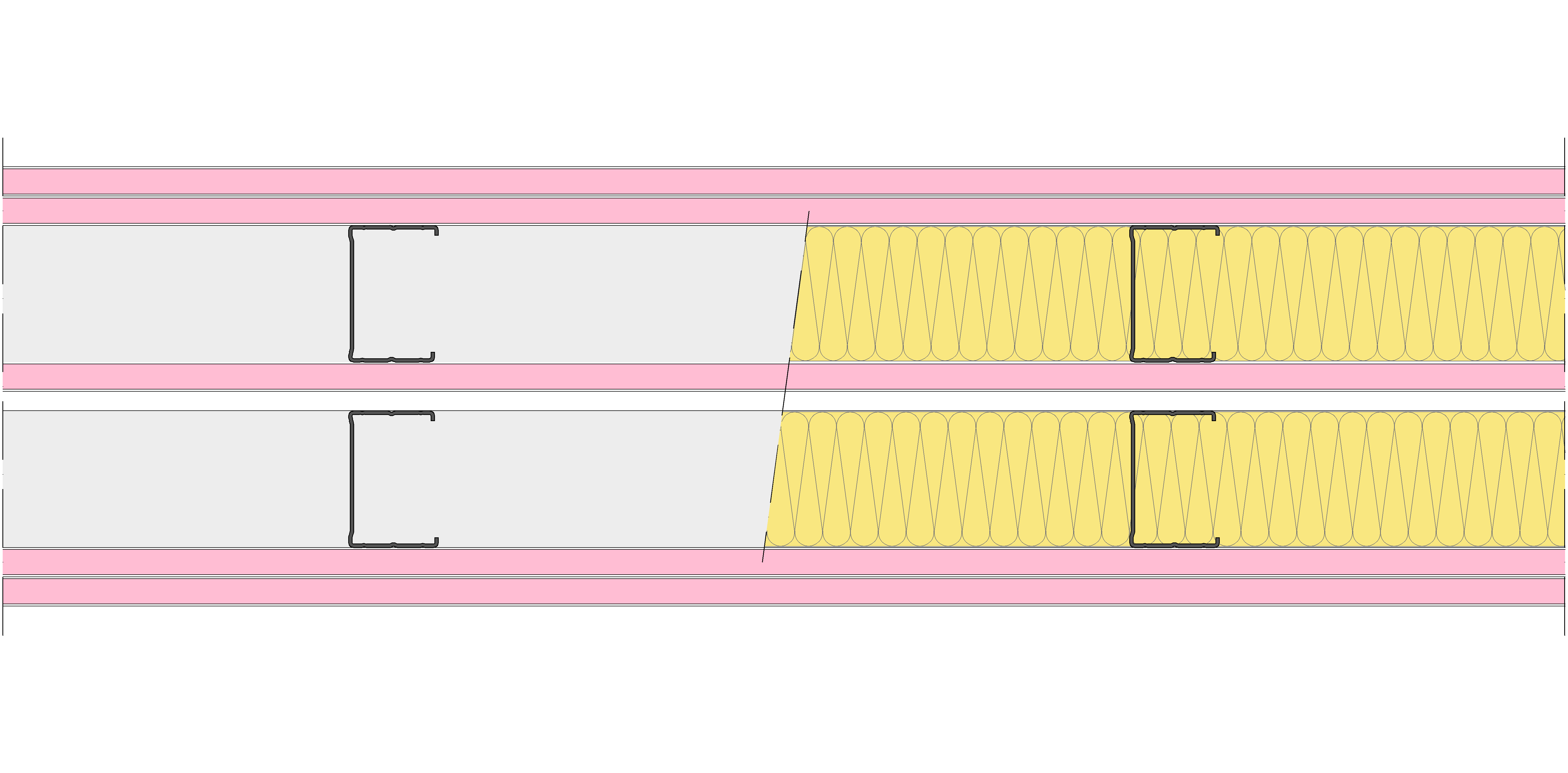 Tabique Pladur® 215/400 (70-45+15+e+70-45) 5F 2MW Libre