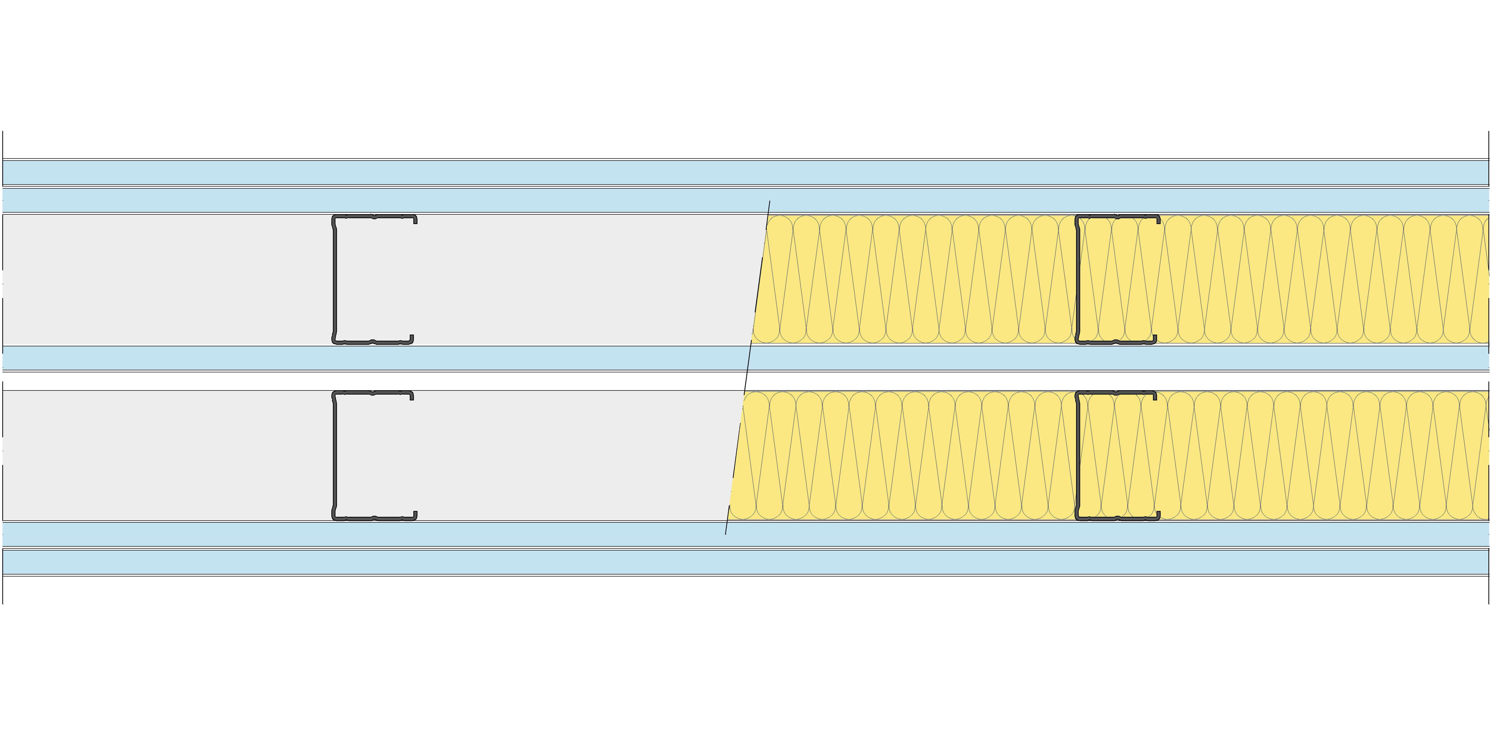 Tabique Pladur® 215/400 (70-45+15+e+70-45) 5OMNIA 2MW Libre