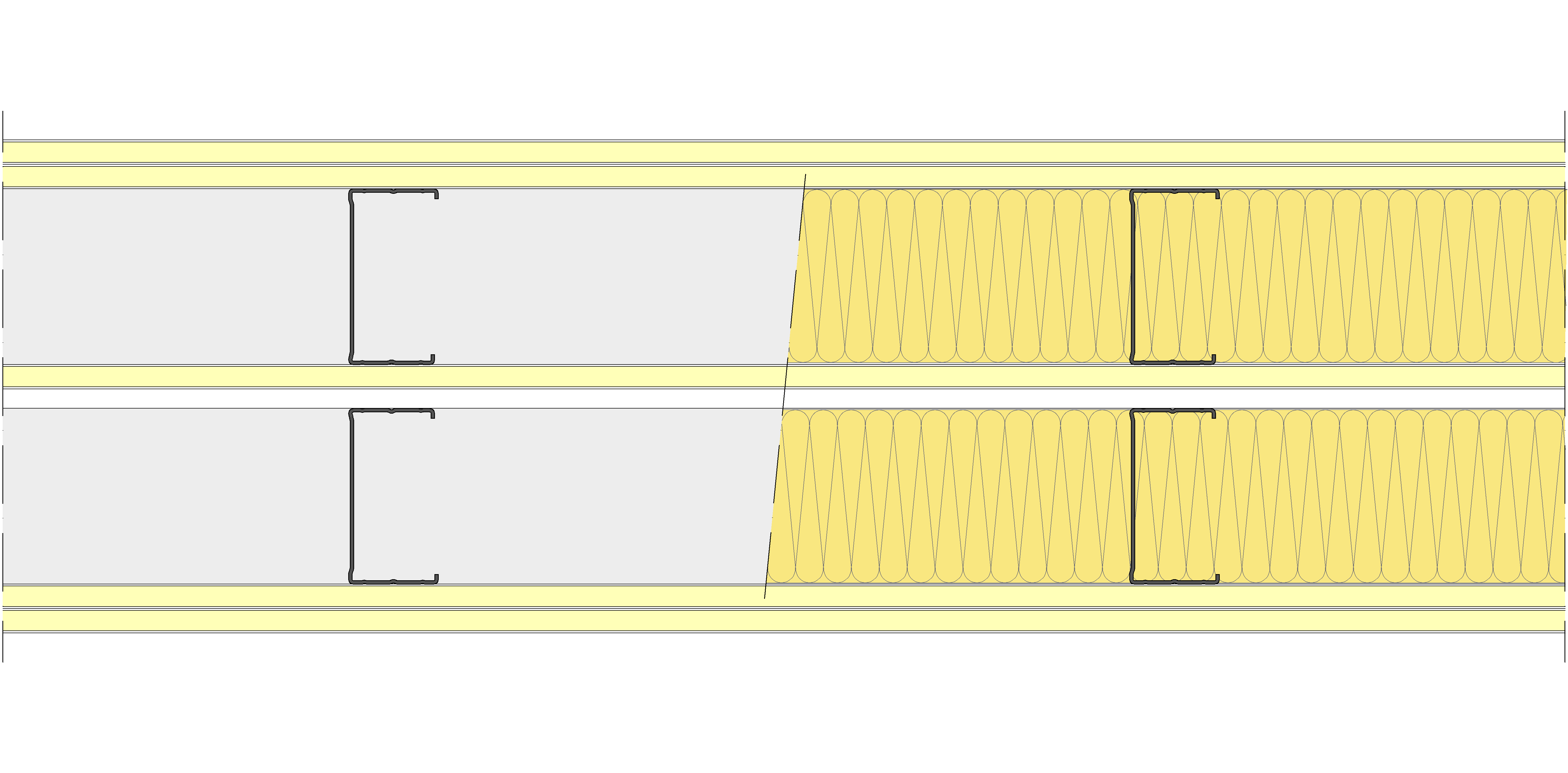 Tabique Pladur® 242,5/400 (90-45+12,5+e+90-45) 5I 2MW Libre