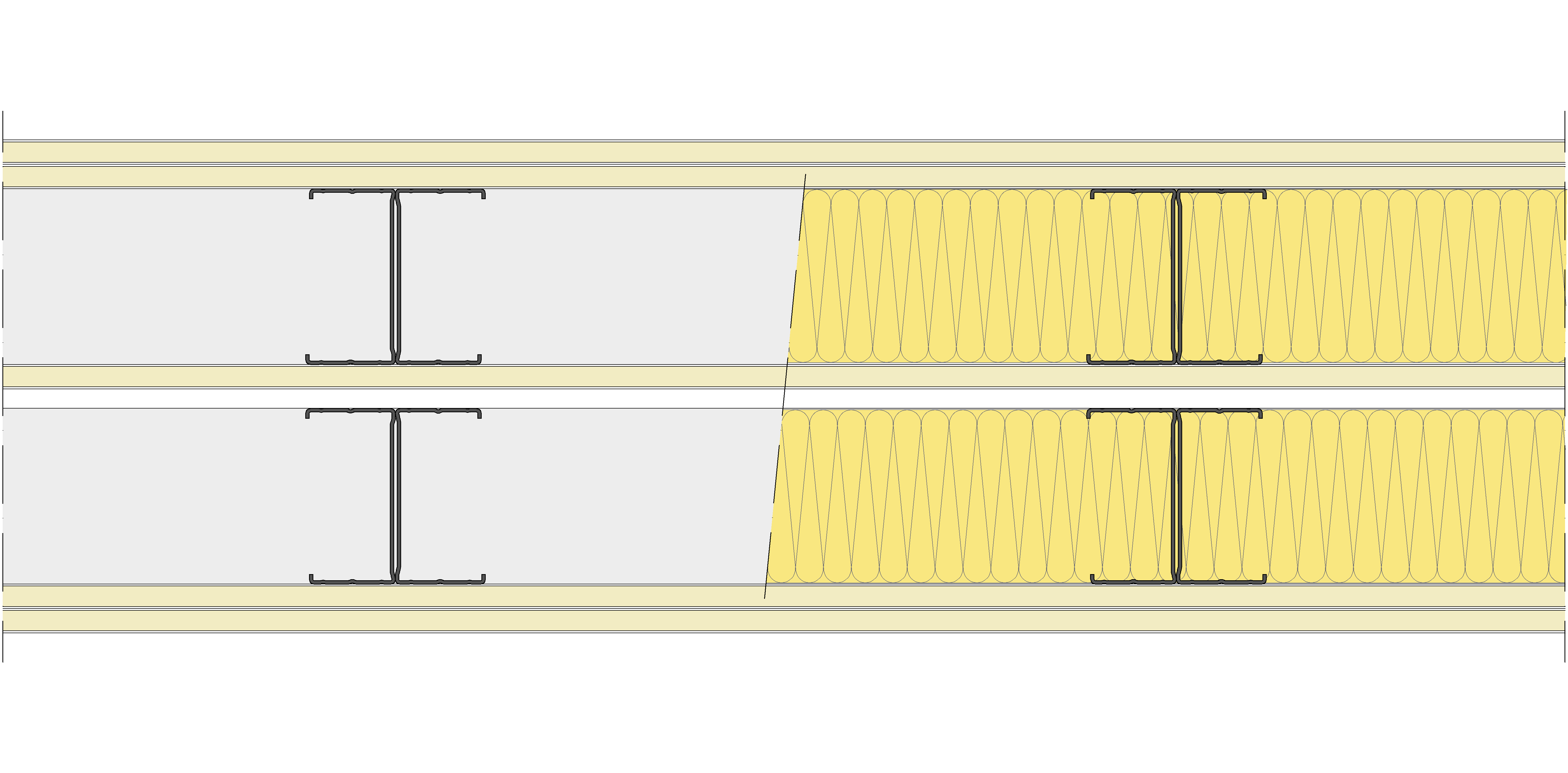 Tabique Pladur® 242,5/400 (90-45H+12,5+e+90-45H) 5N 2MW Libre