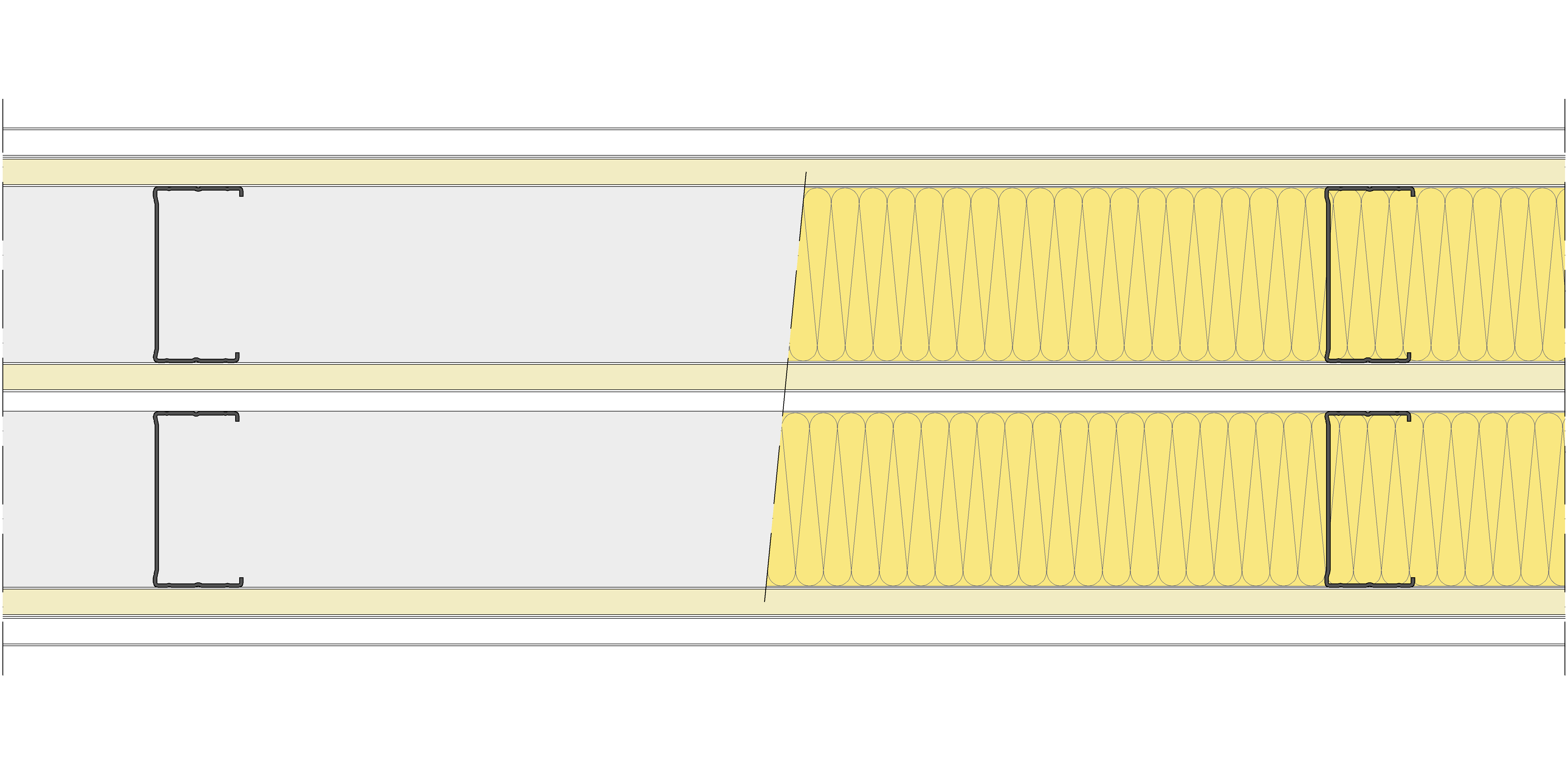 Tabique Pladur® 255/600 (90-45+15+e+90-45) 1N A1-3N-1N A1 2MW Libre