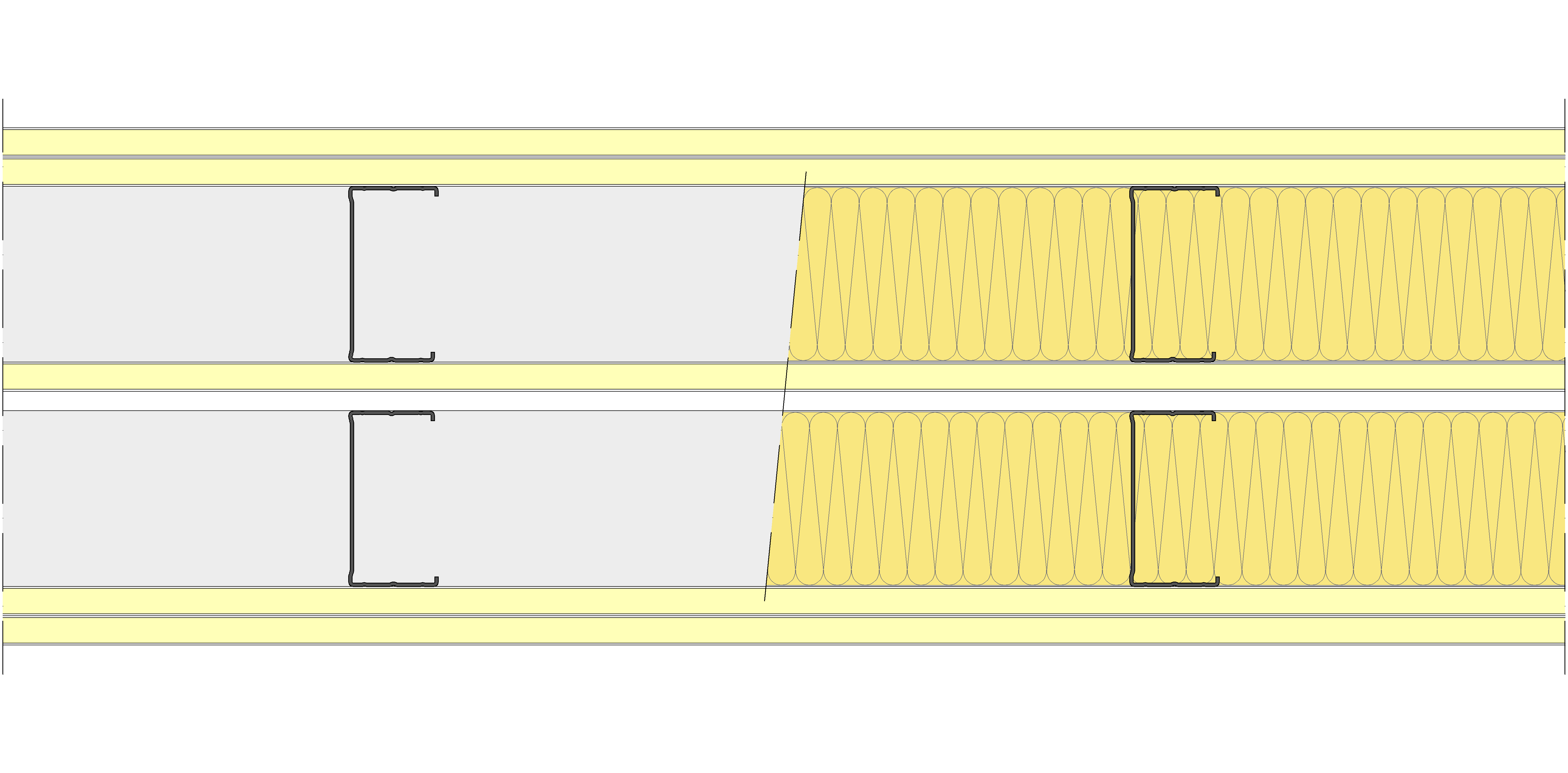 Tabique Pladur® 255/400 (90-45+15+e+90-45) 5I 2MW Libre