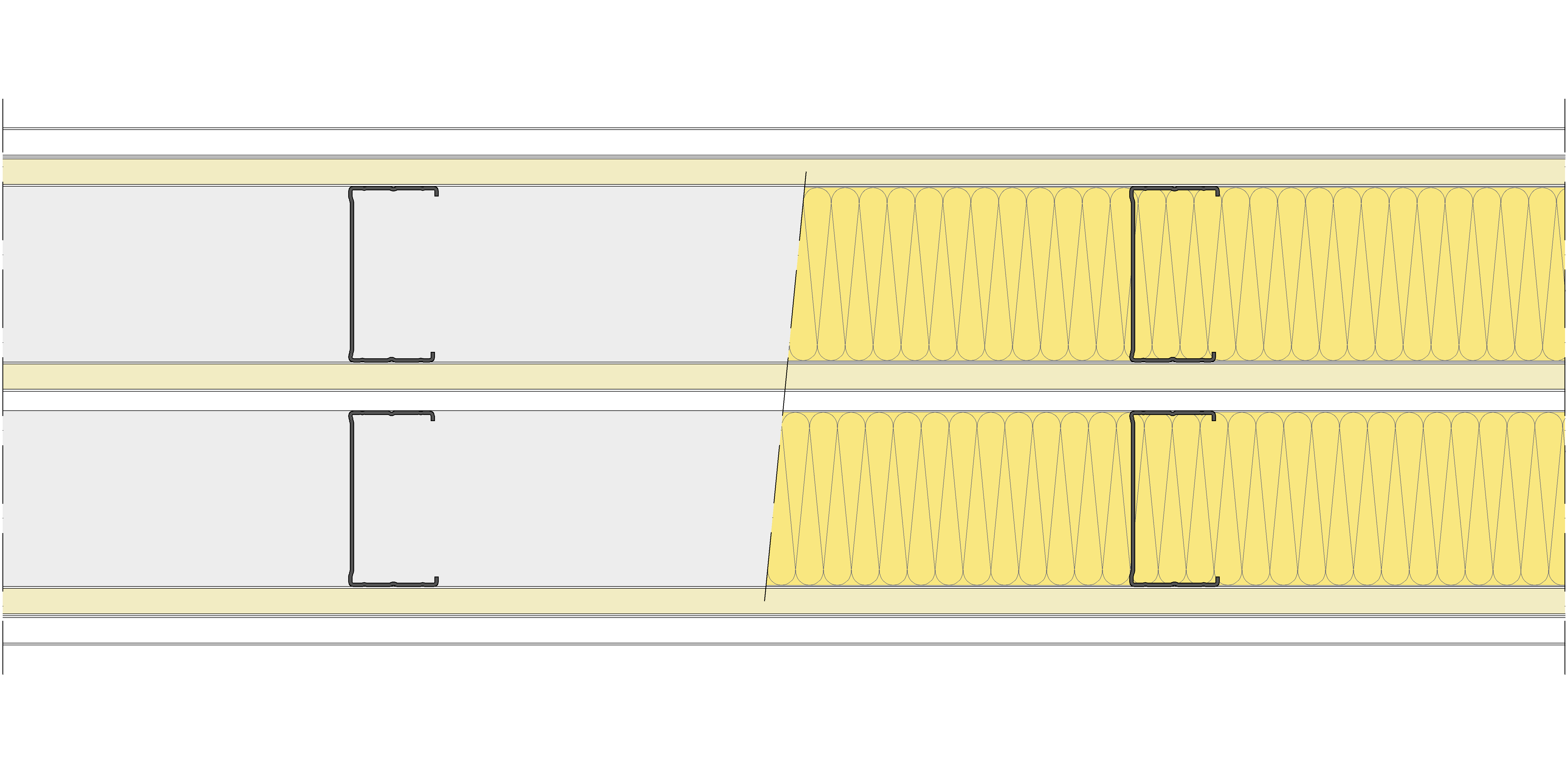 Tabique Pladur® 255/400 (90-45+15+e+90-45) 1N A1-3N-1N A1 2MW Libre