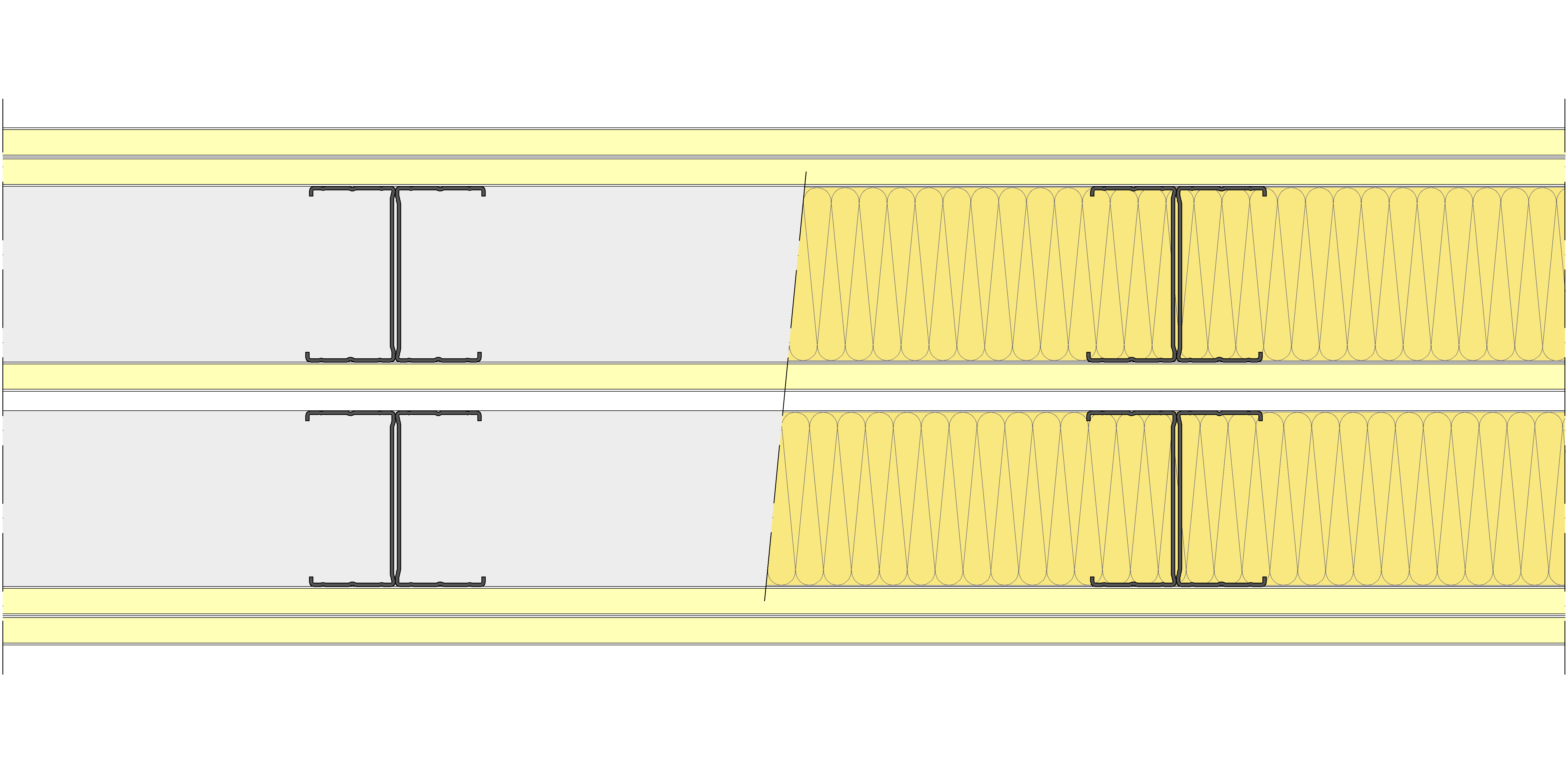 Tabique Pladur® 255/400 (90-45H+15+e+90-45H) 5I 2MW Libre