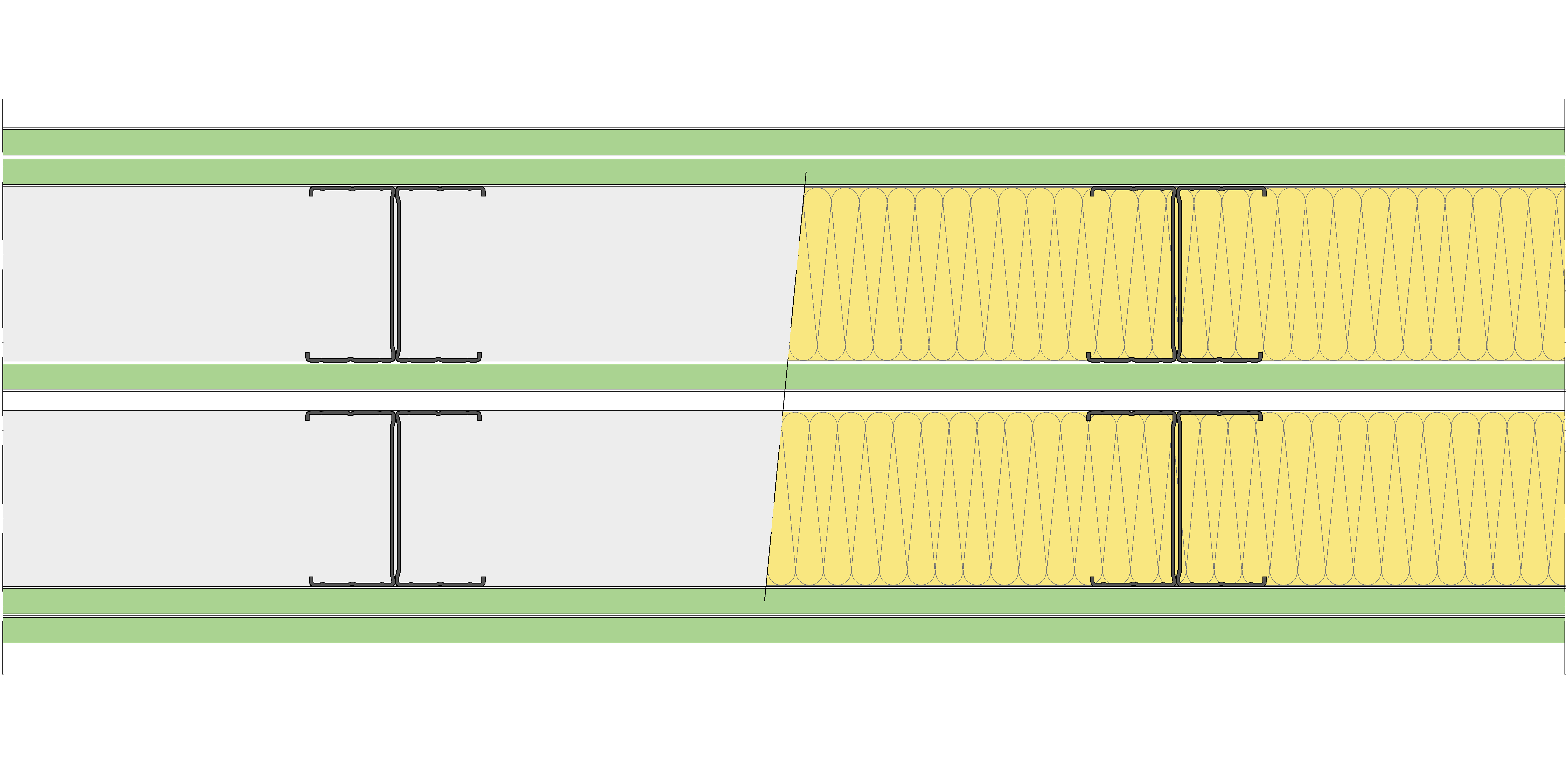 Tabique Pladur® 255/400 (90-45H+15+e+90-45H) 5H1 2MW Libre